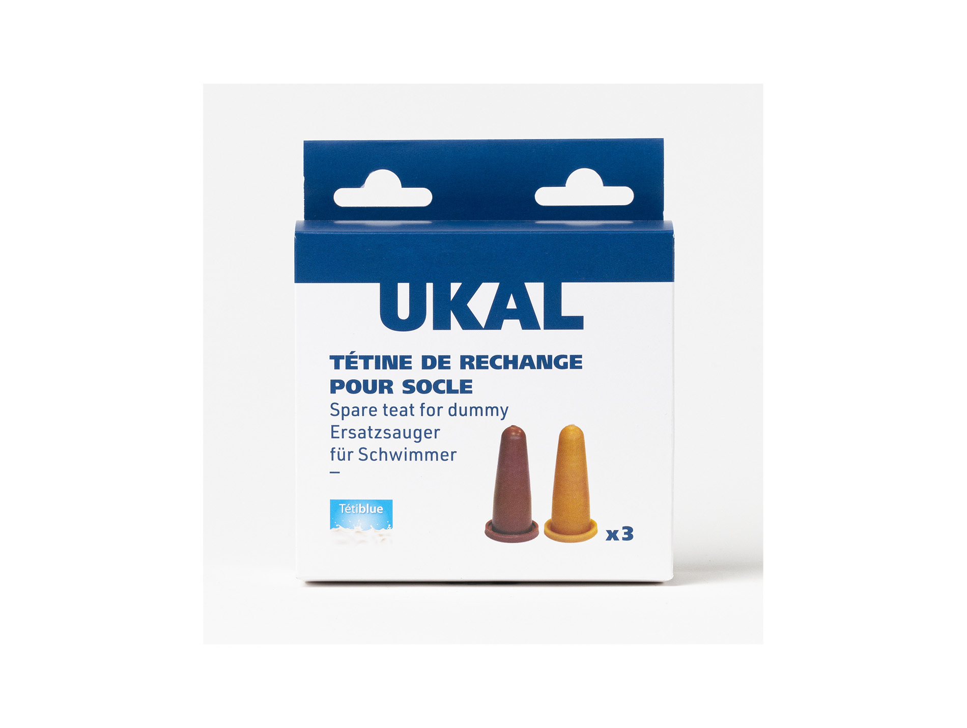Tétine pour socle caoutchouc TETIBLUE Rouge L.9,6cm x3