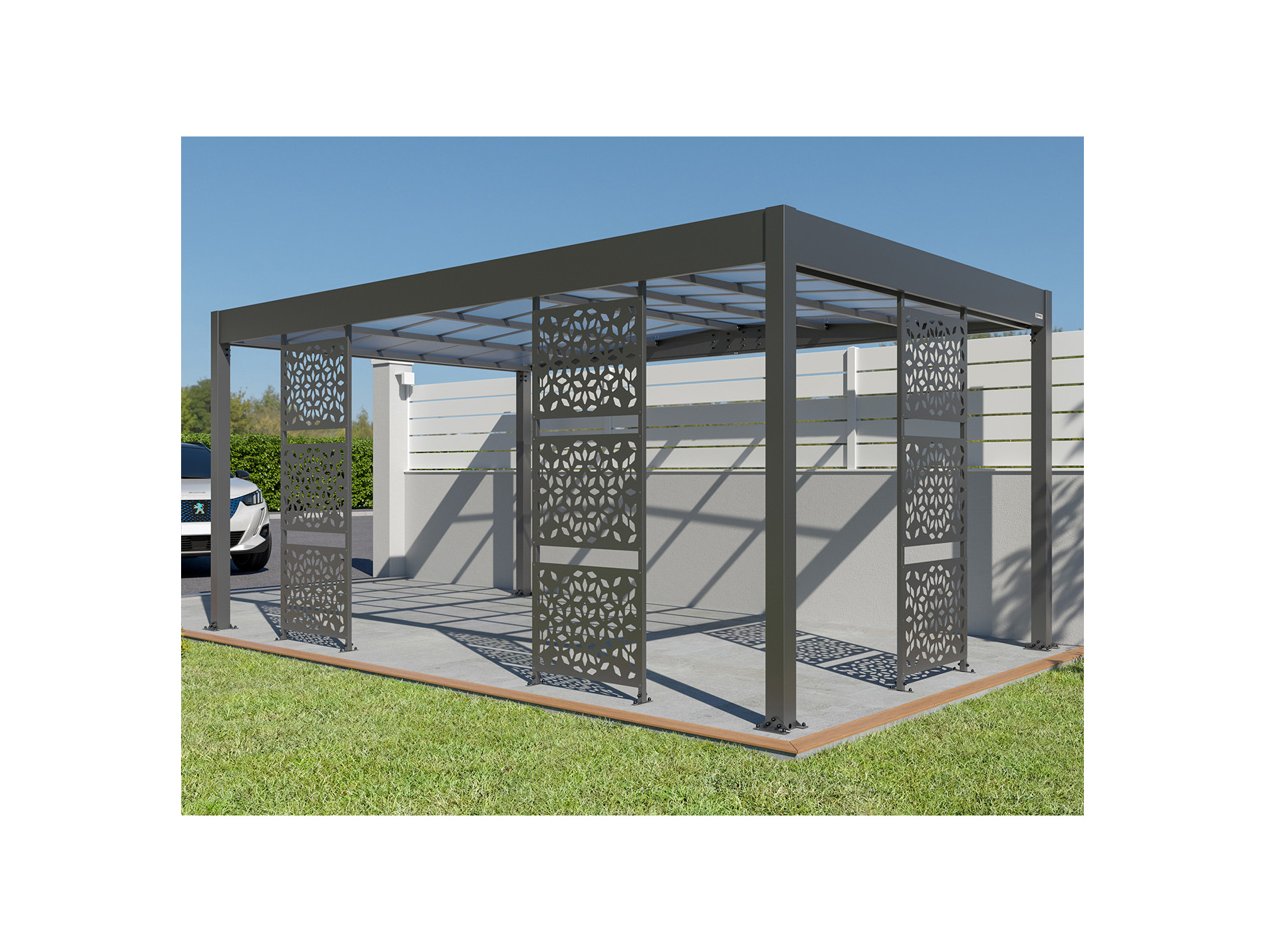 Kit 3 panneaux claustras pour carport TRIGANO