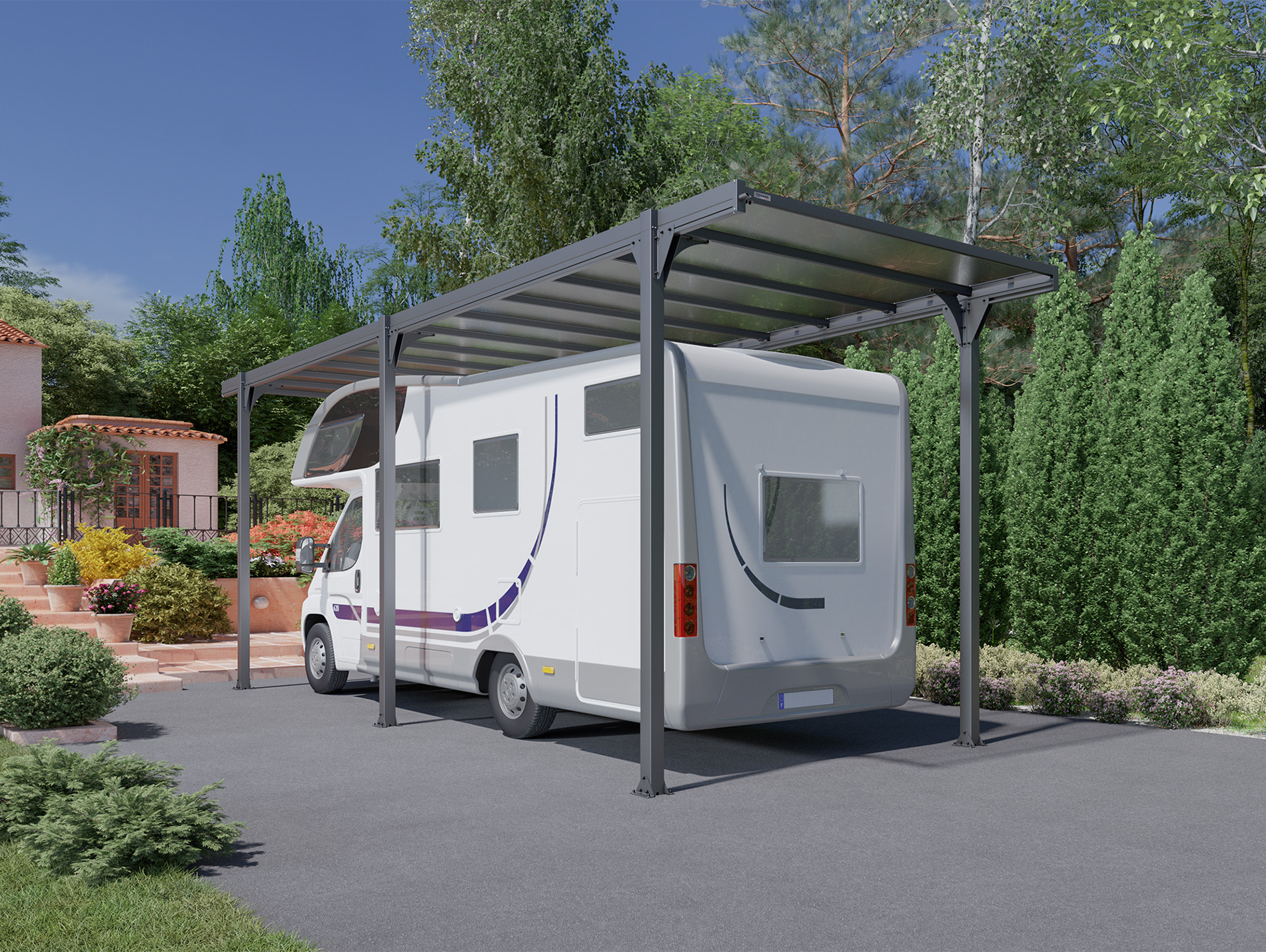 Carport aluminium TRIGANO Hegoa 27m²