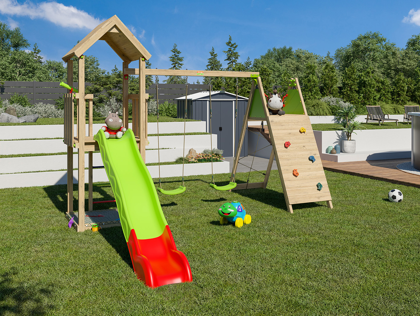 Aire de jeux bois TRIGANO Olympia Xplorer