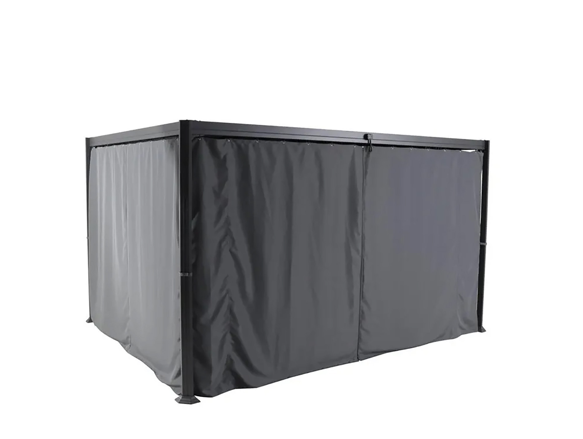 Pergola bioclim. alu GREEN OUTSIDE Event 4x3 noir + rideau