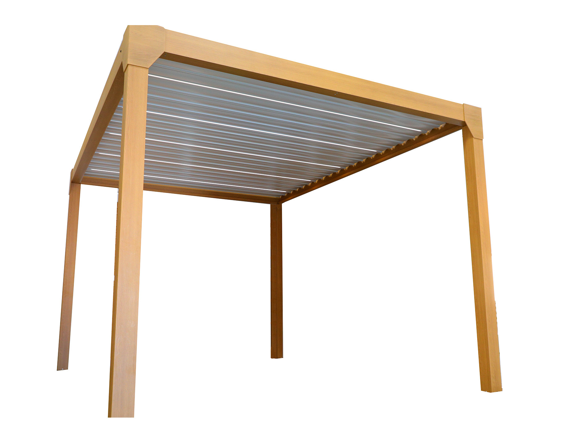 Pergola bioclim. alu GREEN OUTSIDE Solyola 4x3 solaire bois