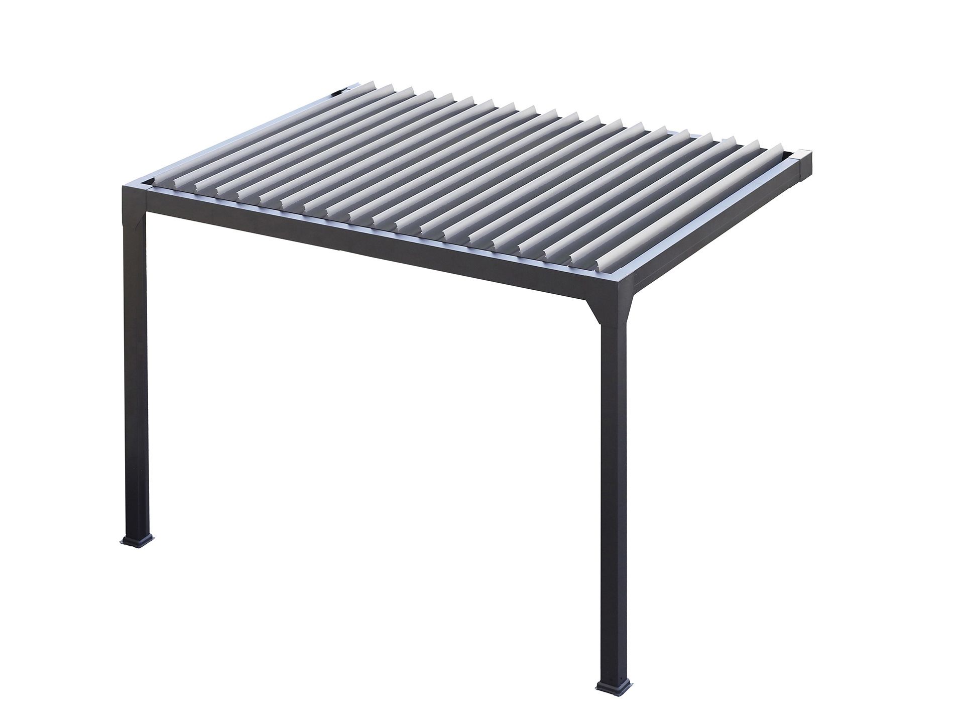 Pergola bioclim. adossée alu GREEN OUTSIDE Actual 4x3 noir