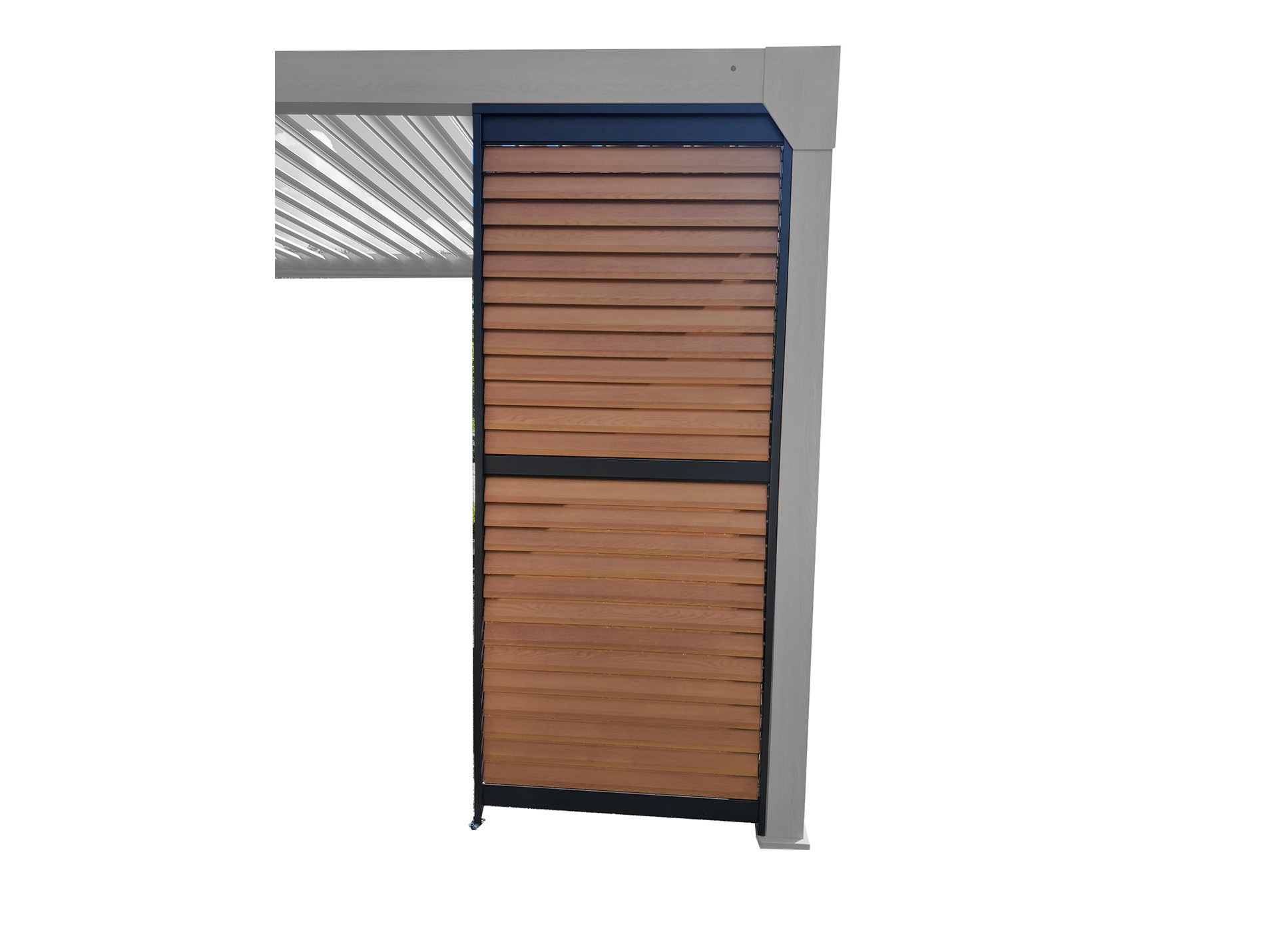 Panneau fixe pergola GREEN OUTSIDE 98cm noir/bois