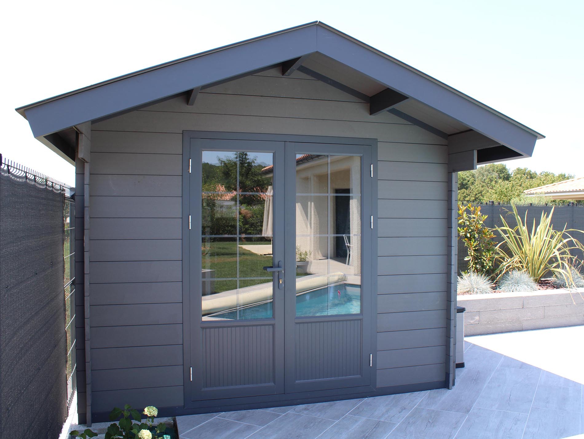 Abri jardin composite GREEN OUTSIDE 12.8m² gris