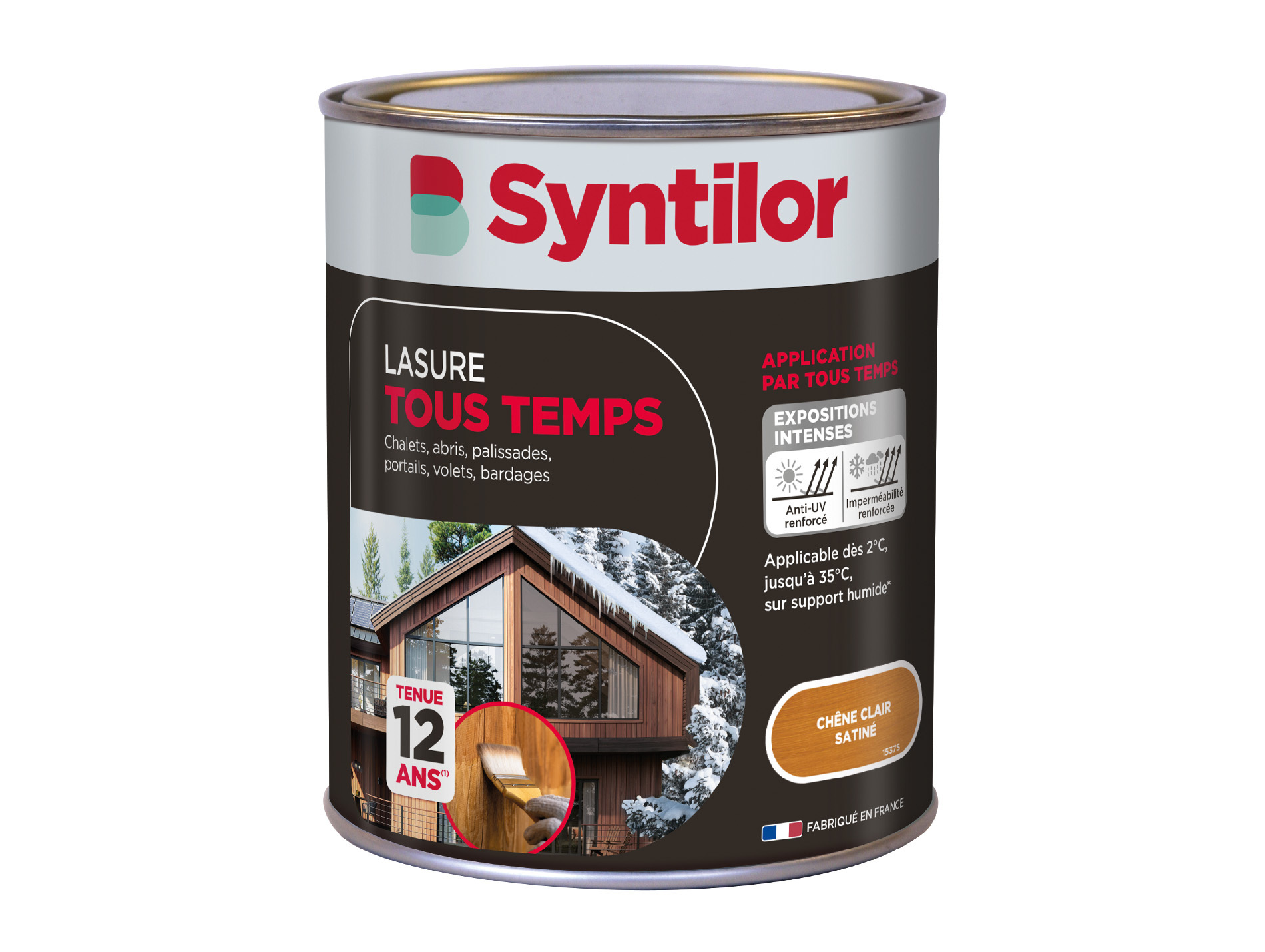 Lasure bois tout temps SYNTILOR chêne clair 1L