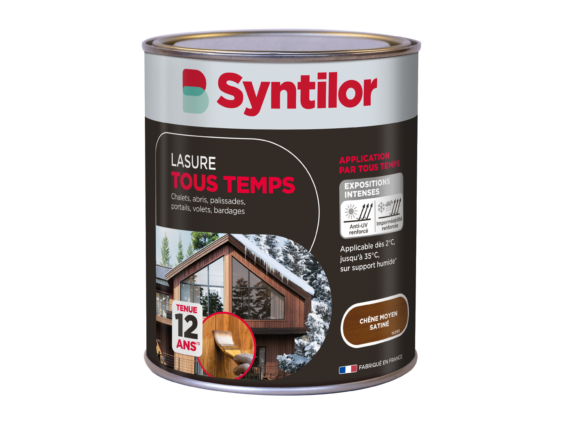 Lasure bois tout temps SYNTILOR chêne moyen 1L
