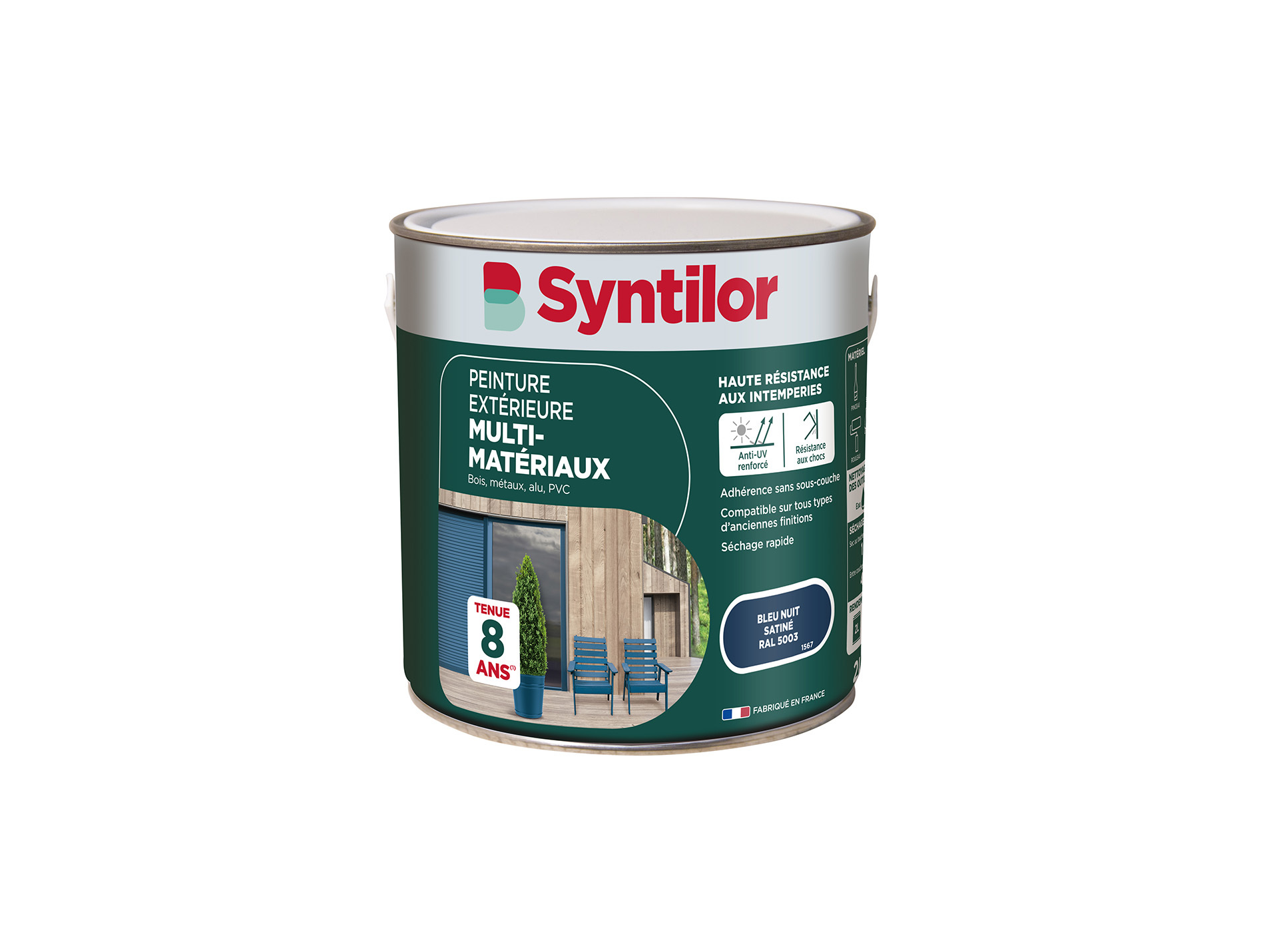 Peinture extérieure multi-matériaux SYNTILOR Bleu Nuit 2L