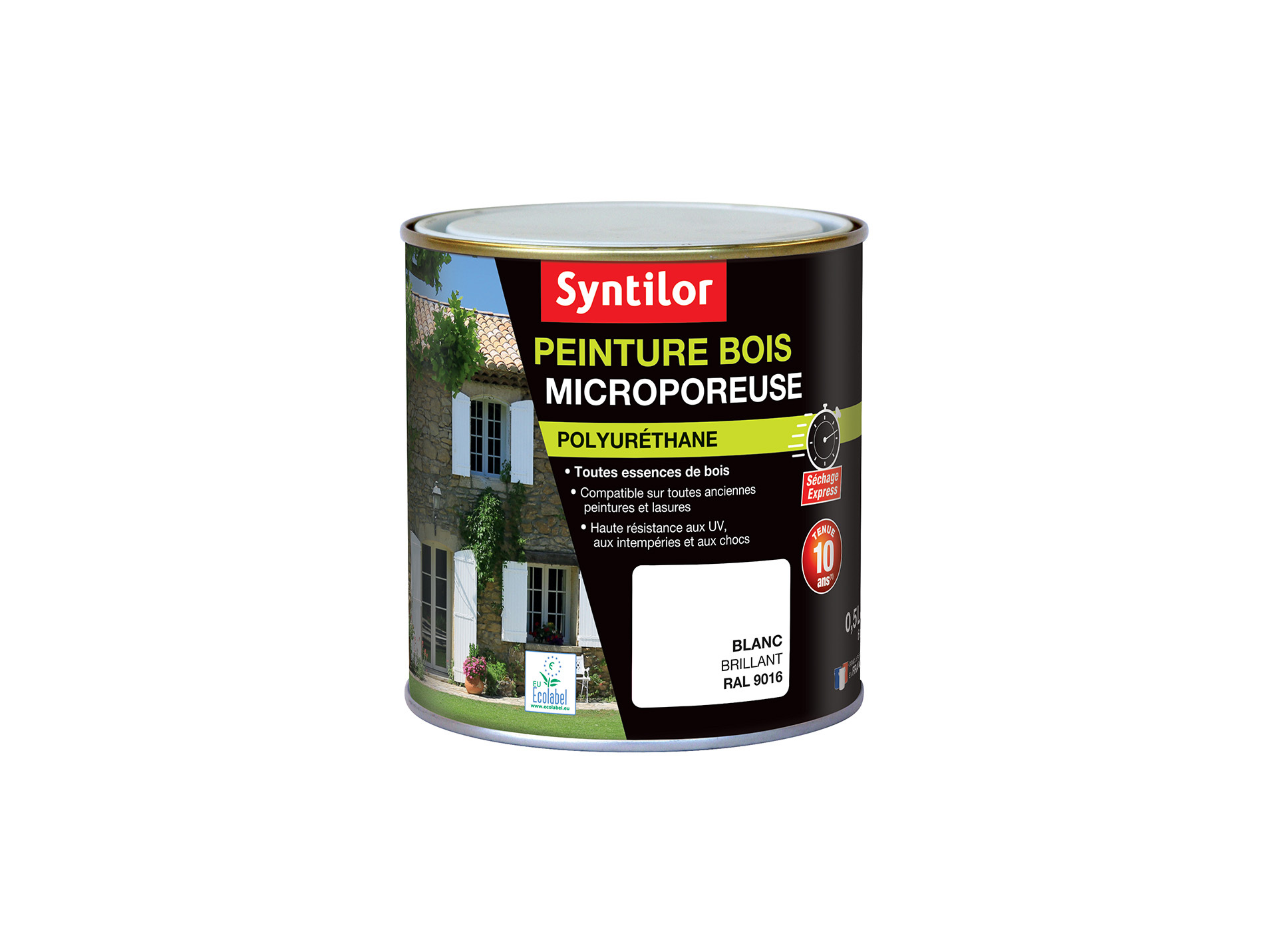 Peinture bois microporeuse SYNTILOR Blanc brillant 500ml