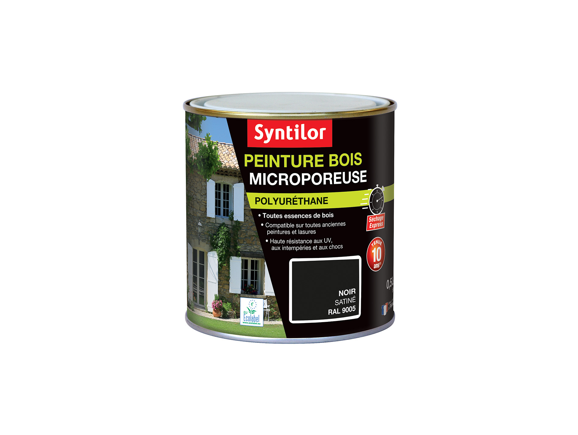 Peinture bois microporeuse SYNTILOR Noir satiné 500ml