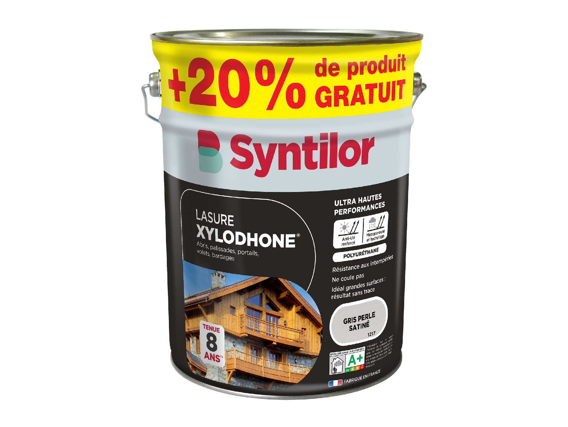 Lasure SYNTILOR Xylodhone Gris perle 5L + 20% OFFERT