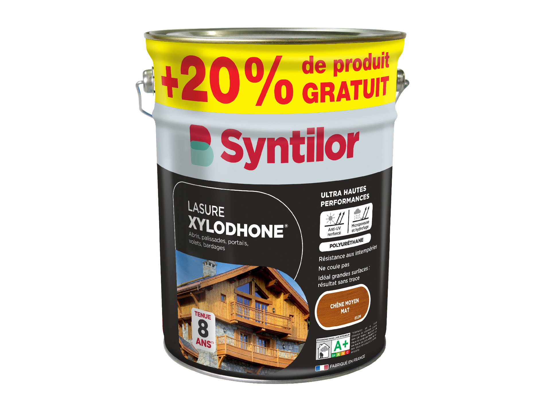 Lasure SYNTILOR Xylodhone mat chêne moyen 5L + 20% OFFERT