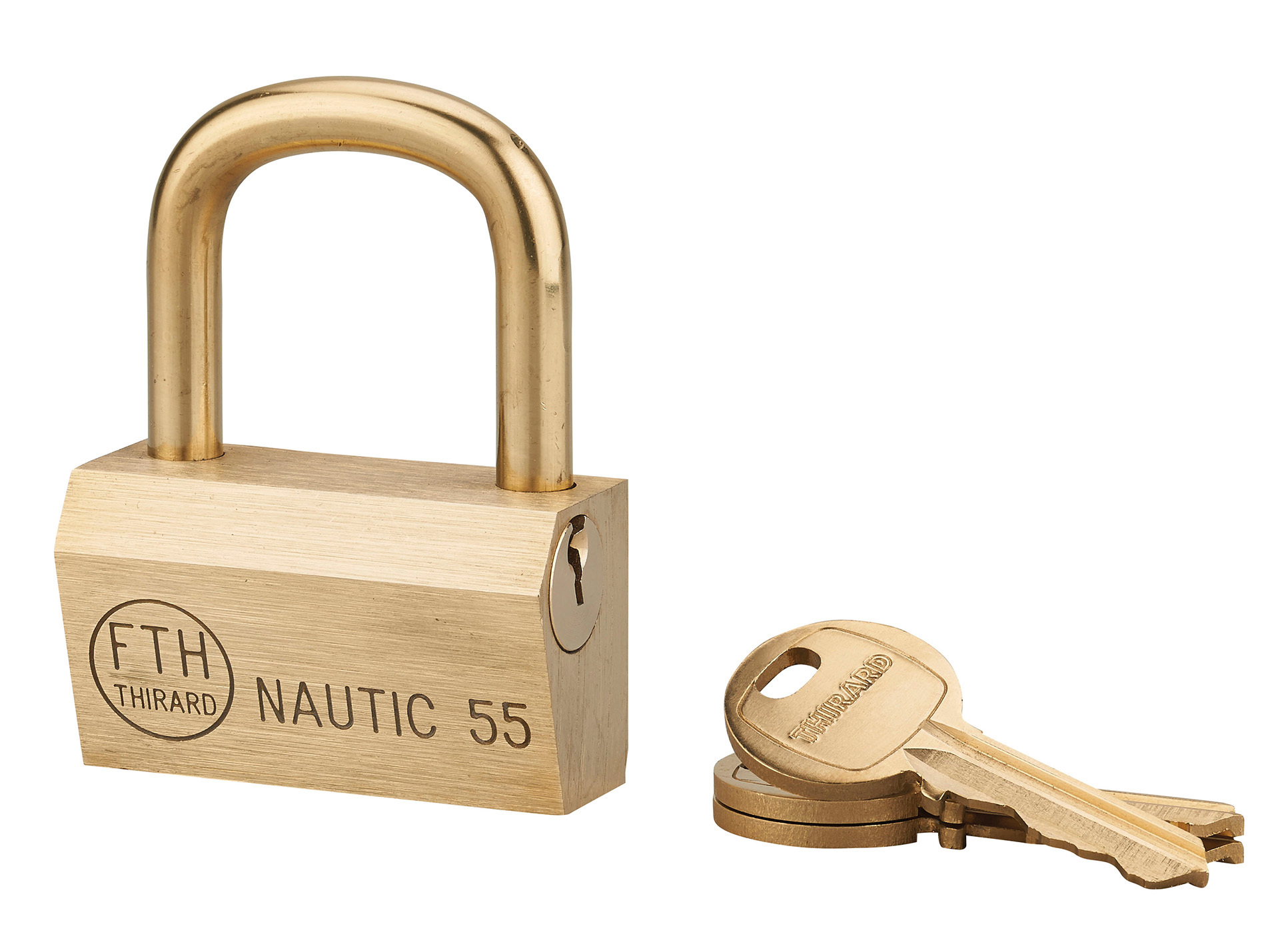Cadenas à clé Nautic 68 55mm à anse laiton