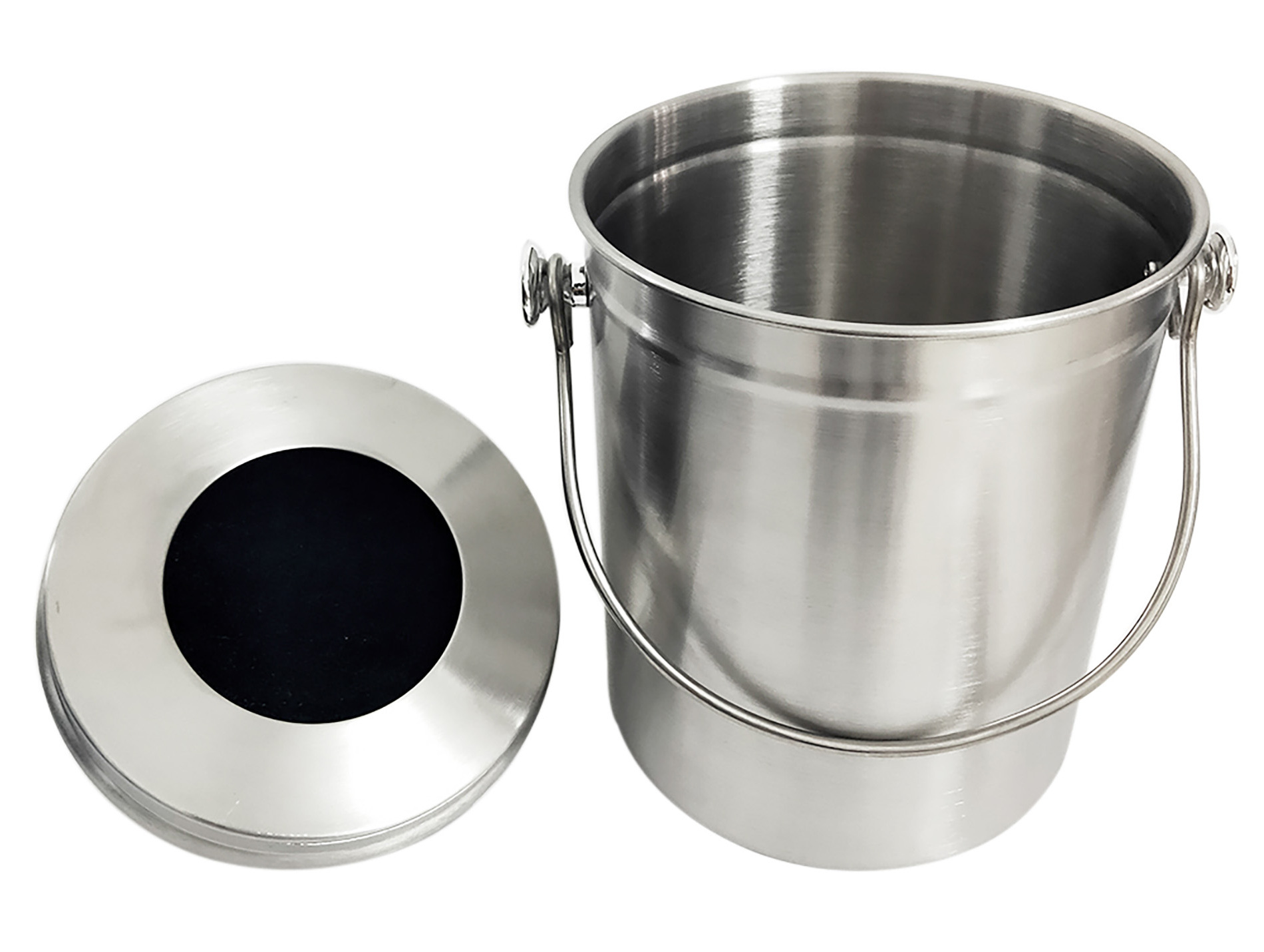 Seau à compost KITCHEN CHEF Inox H.28,5cm l.22cm 5L