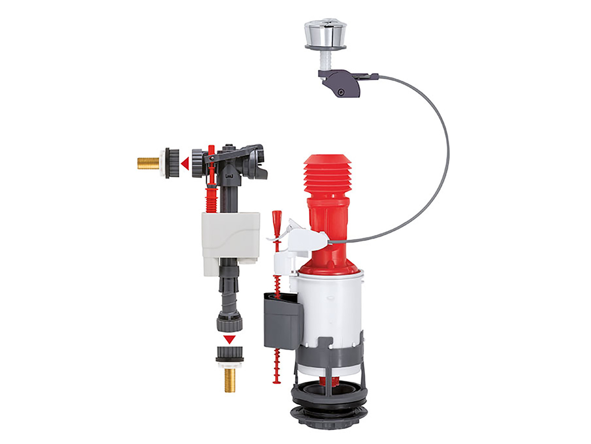 Mécanisme double poussoir à câble WIRQUIN MW2 + Doblo 3/6L