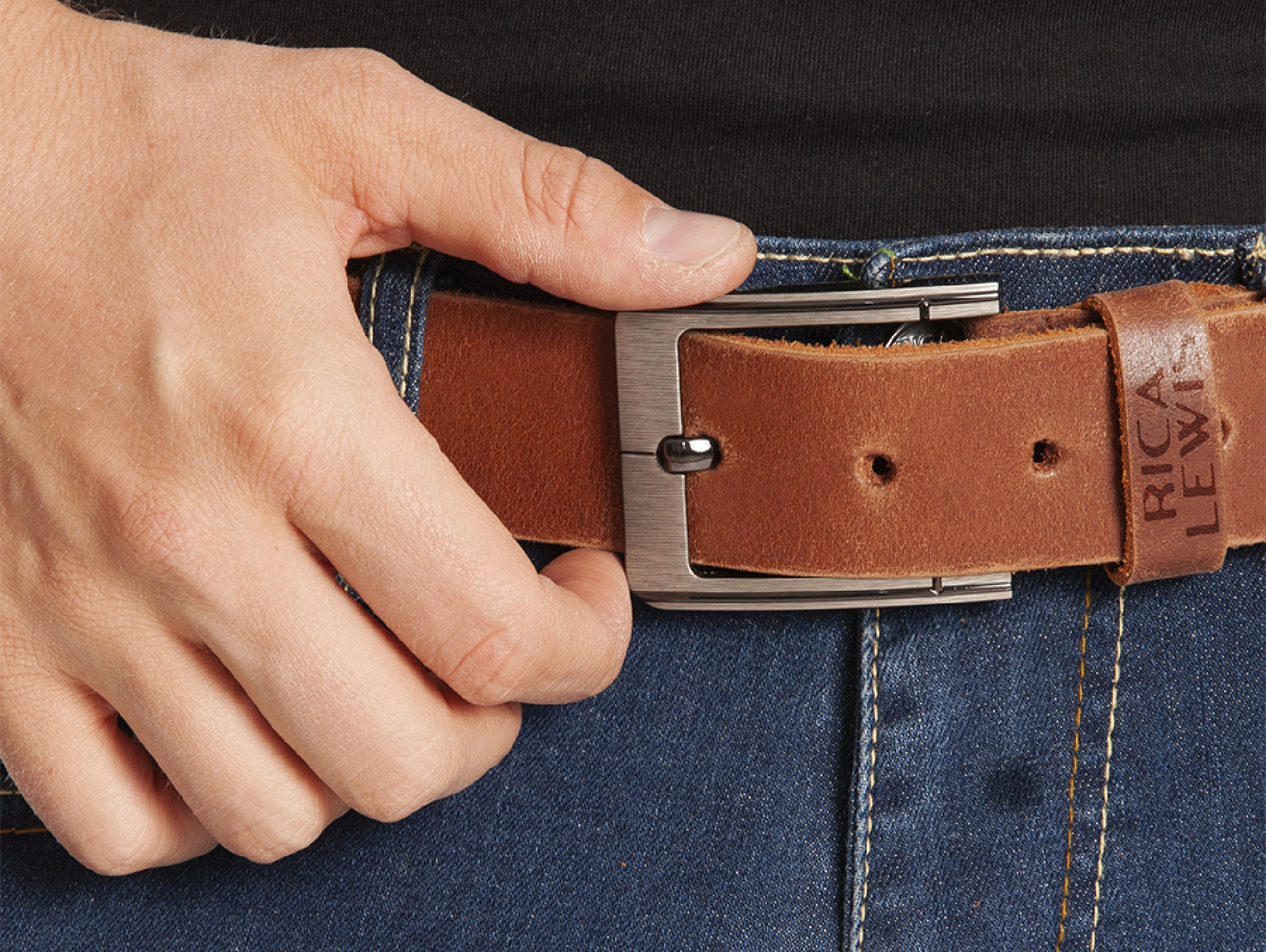 Ceinture RICA LEWIS Colonel cuir marron