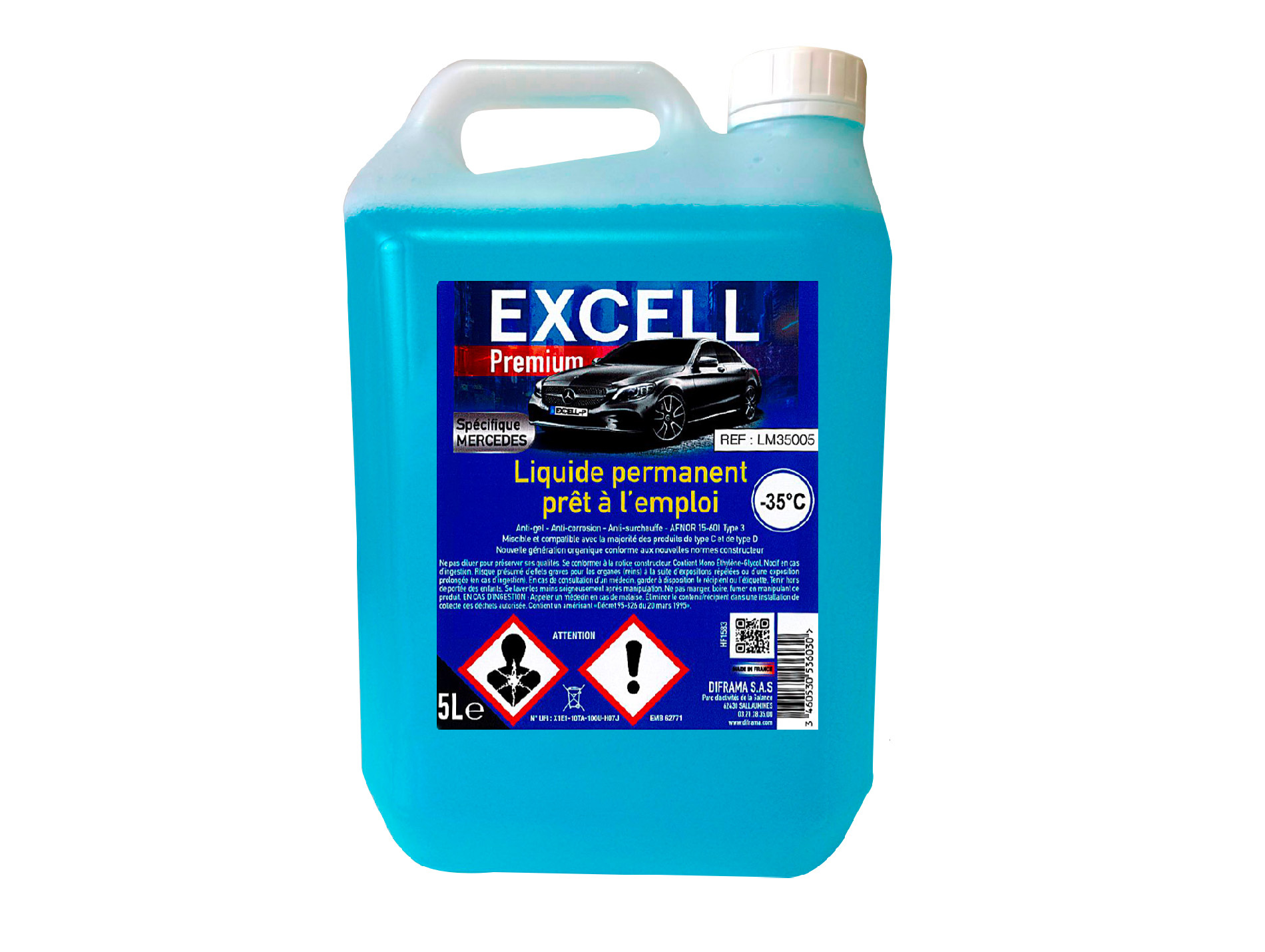 Liquide de refroidissement DIFRAMA -35°C 5L bleu