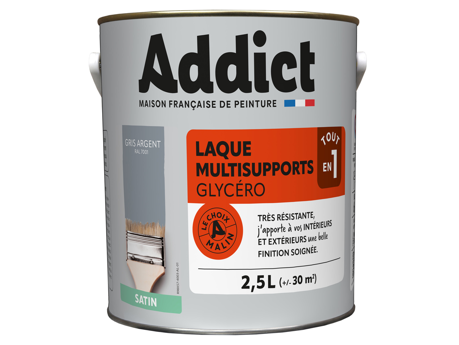 Peinture ADDICT pièces humides gris argent 2.5L
