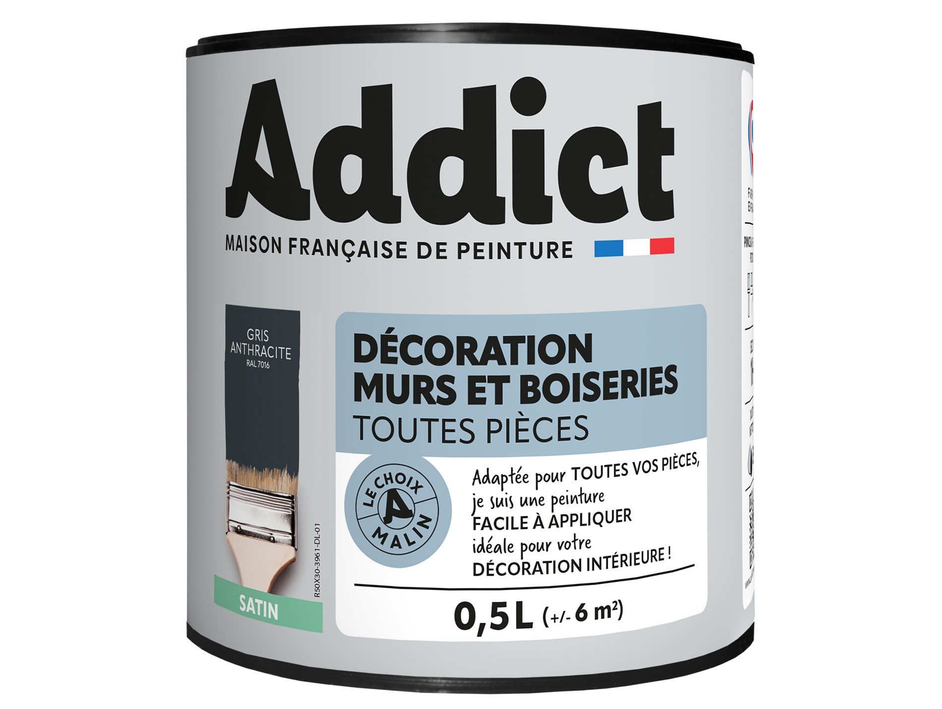 Peinture ADDICT pièces humides gris anthracite 0.5L