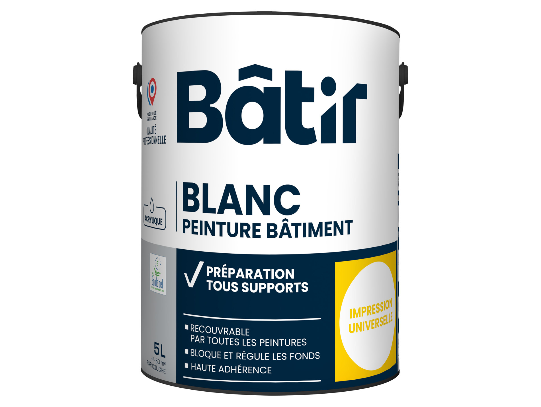 Peinture intérieure BATIR universelle blanc impression 5L
