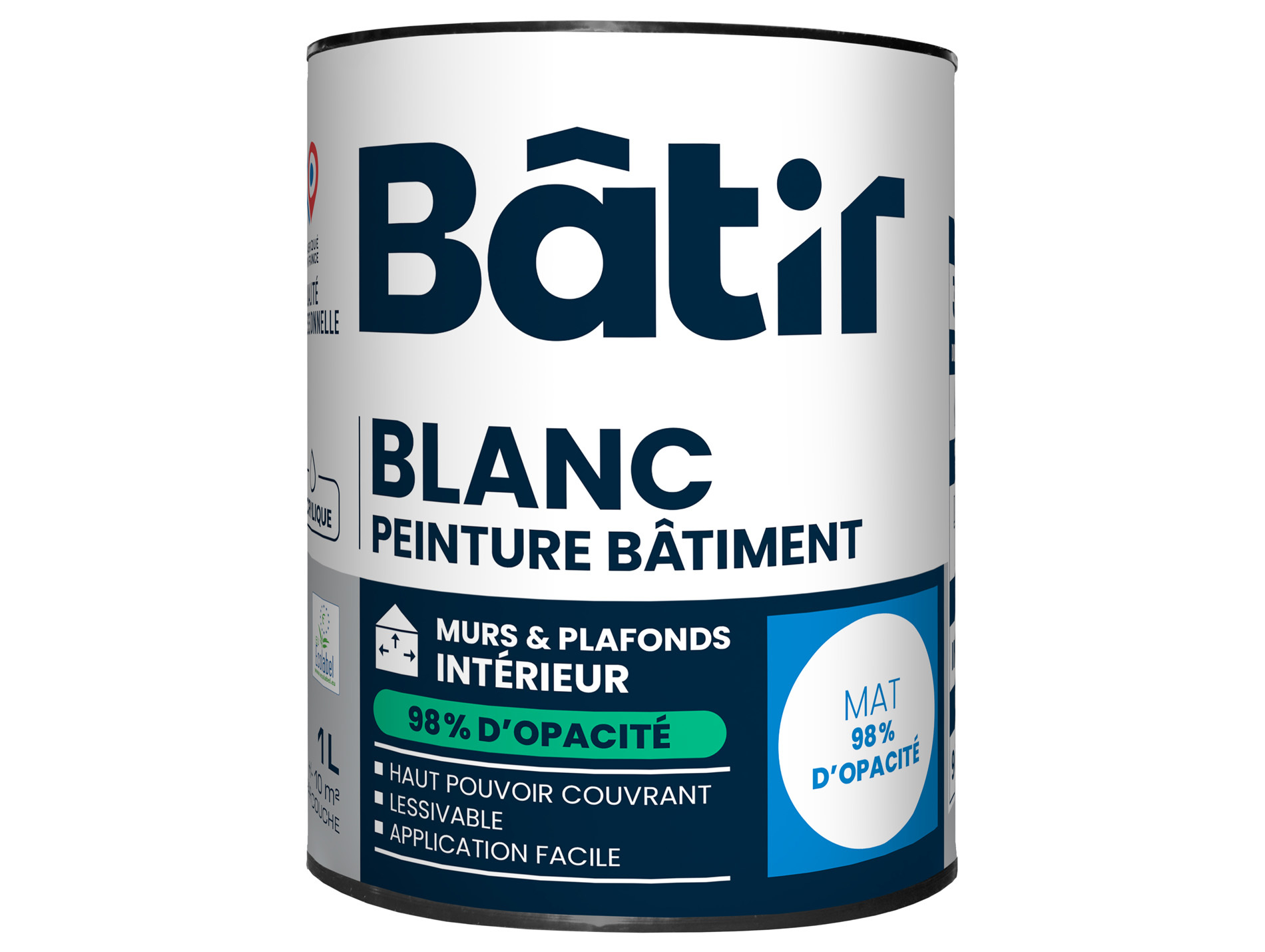 Peinture intérieure BATIR murs blanc mat 1L