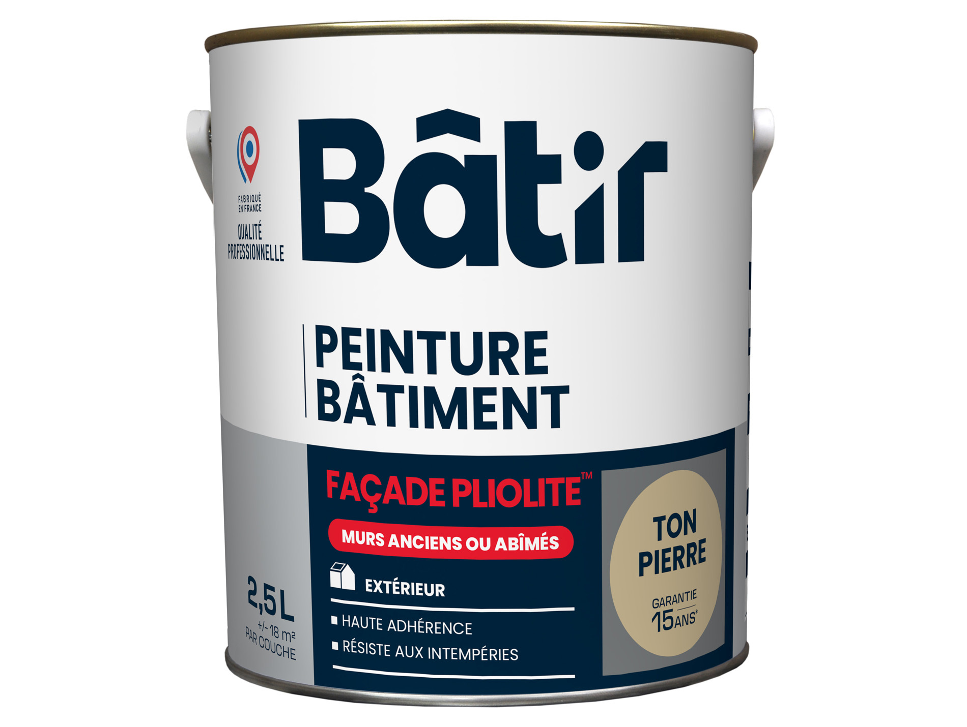 Peinture extérieure BATIR Façade Plio ton pierre 2.5L