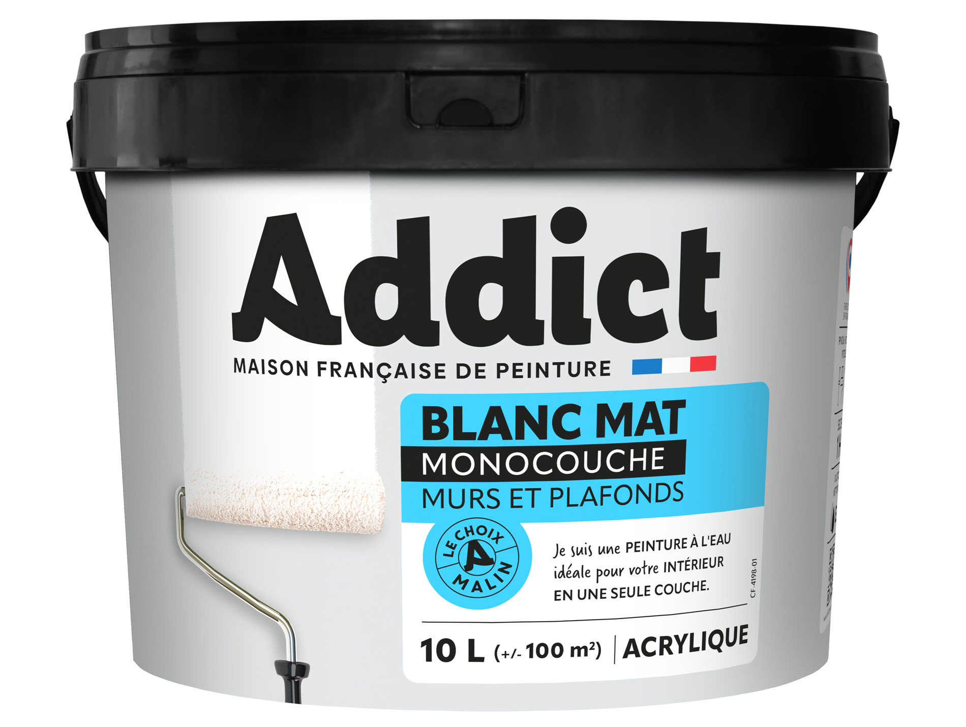Peinture intérieure monocouche ADDICT Blanc mat 10L