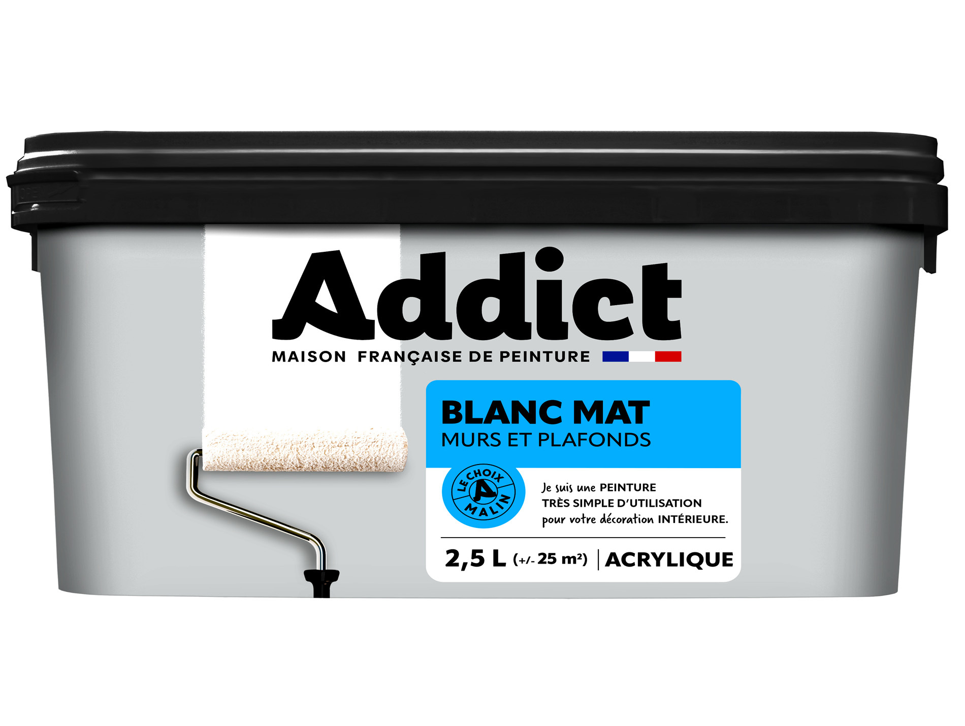 Peinture intérieure monocouche ADDICT Blanc mat 2,5L