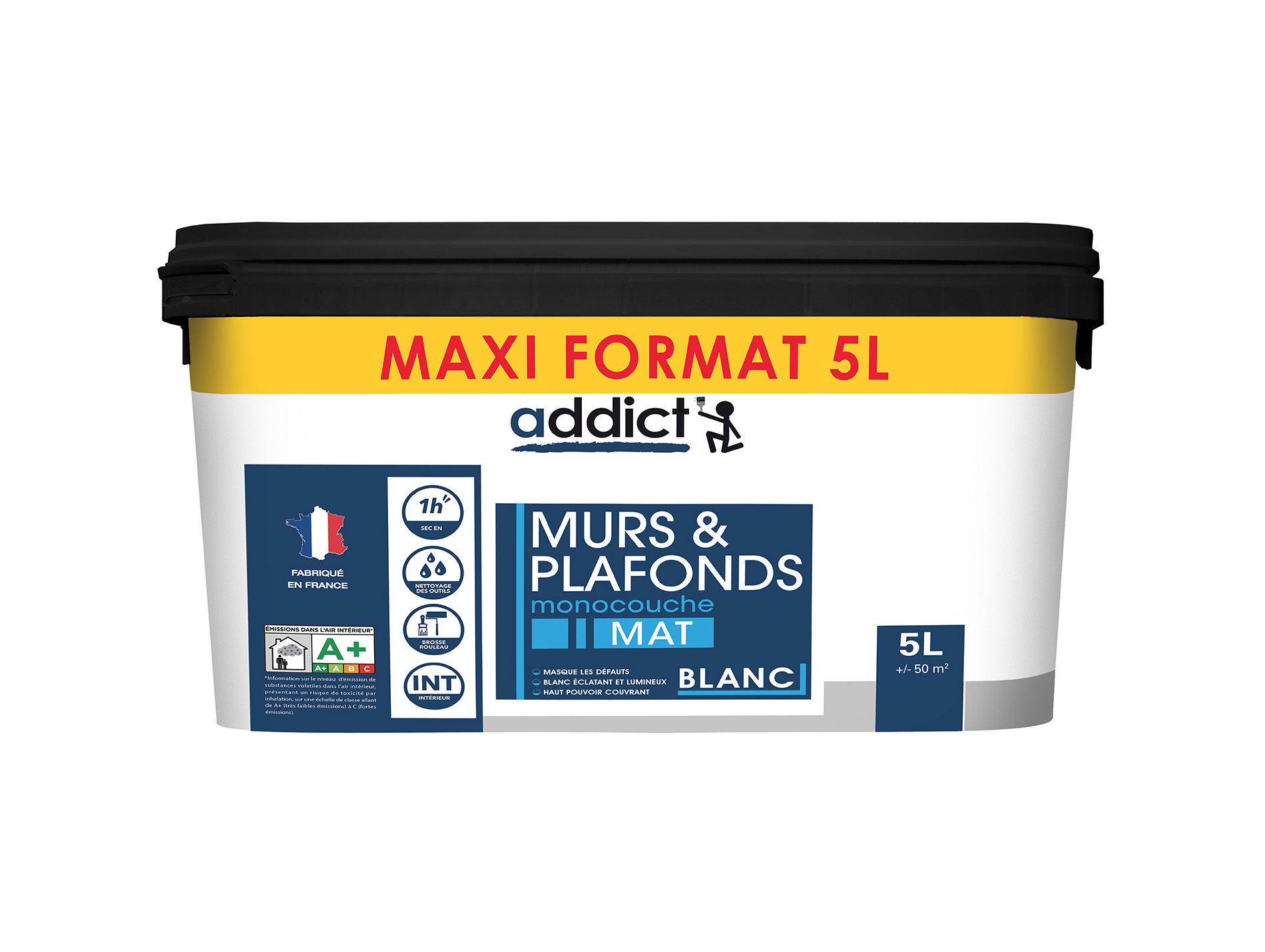 Peinture intérieure monocouche ADDICT Blanc mat 5L