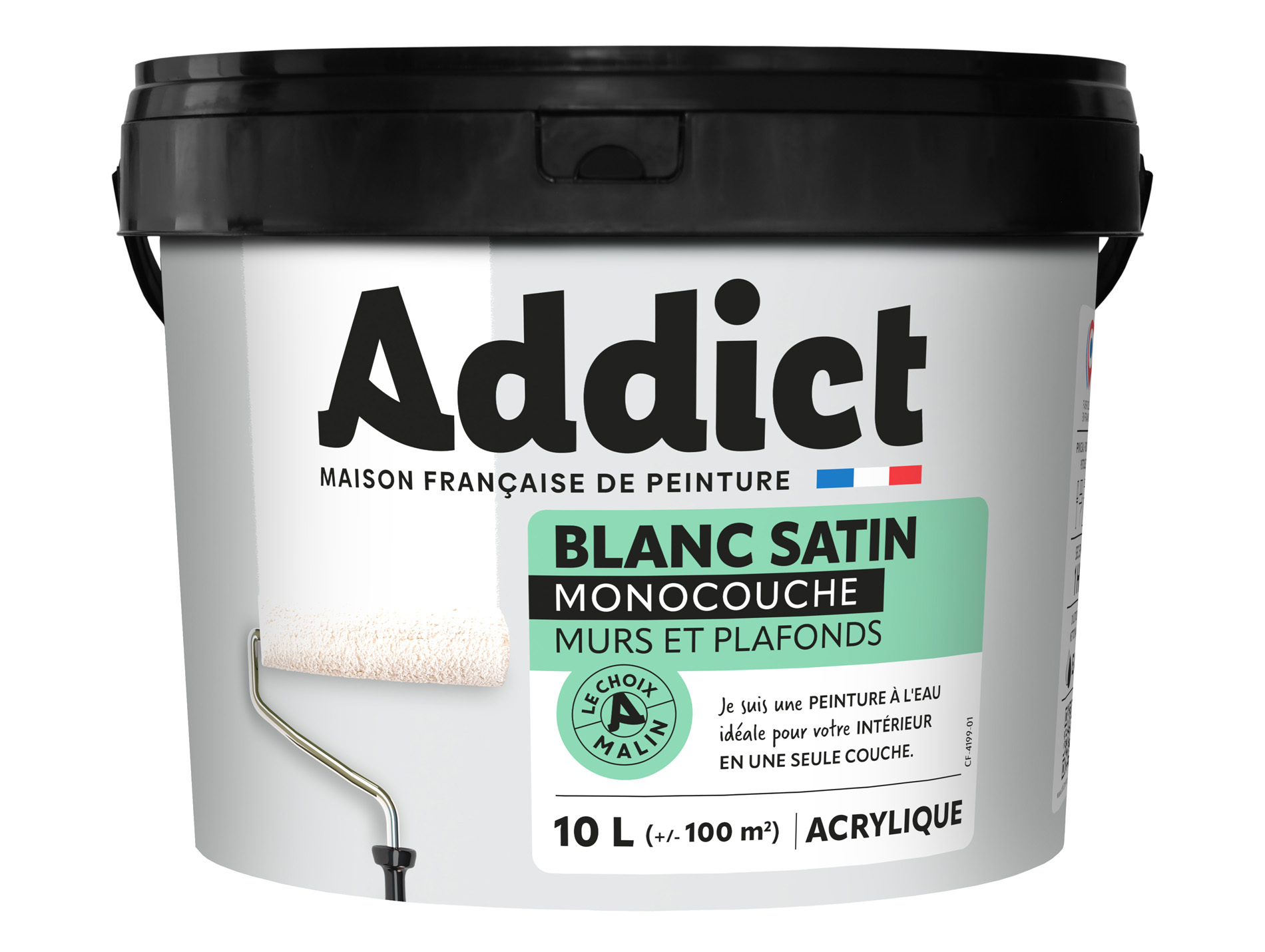 Peinture intérieure monocouche ADDICT Blanc satin 10L