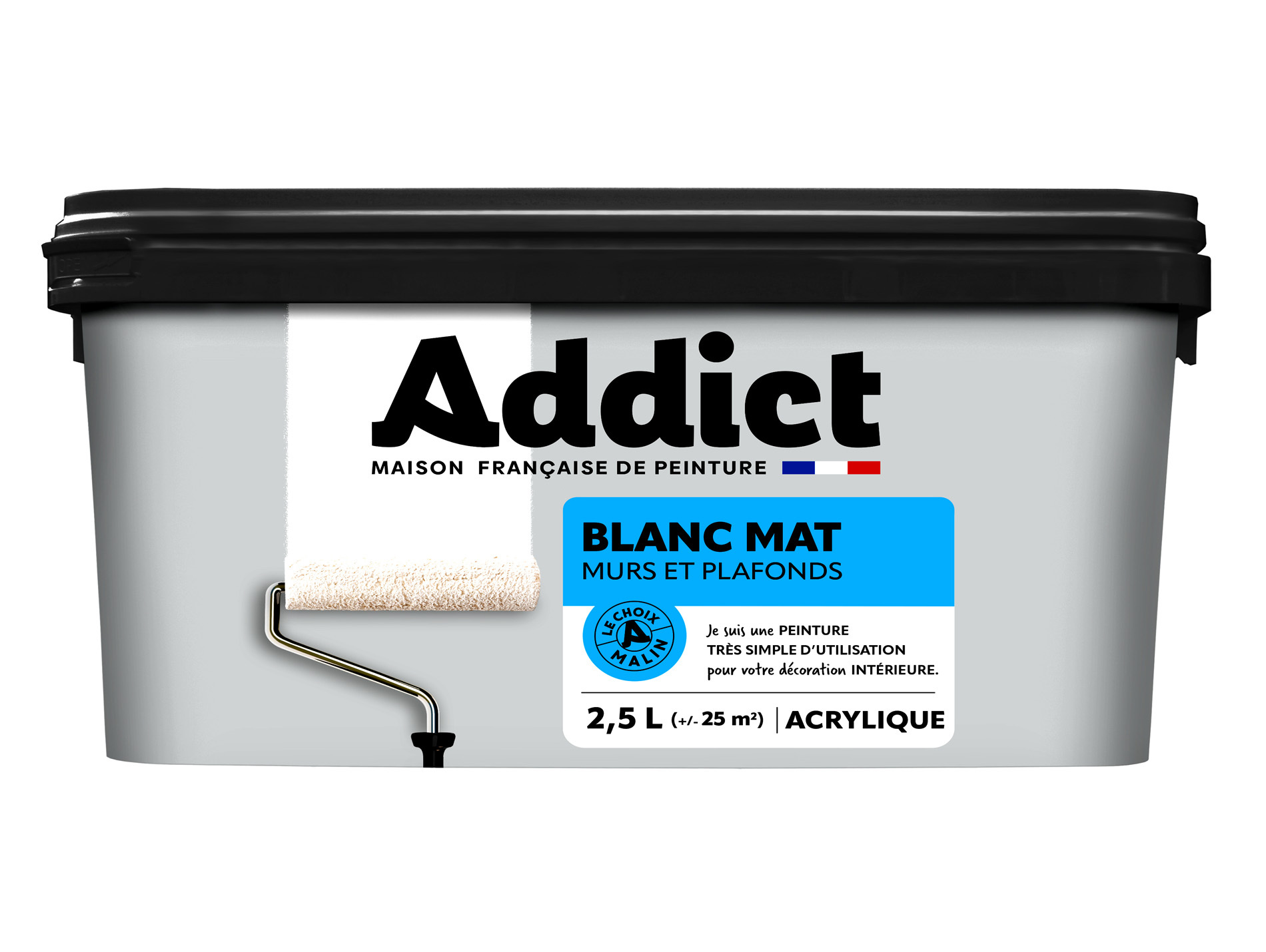 Peinture intérieure monocouche ADDICT Blanc satin 2,5L