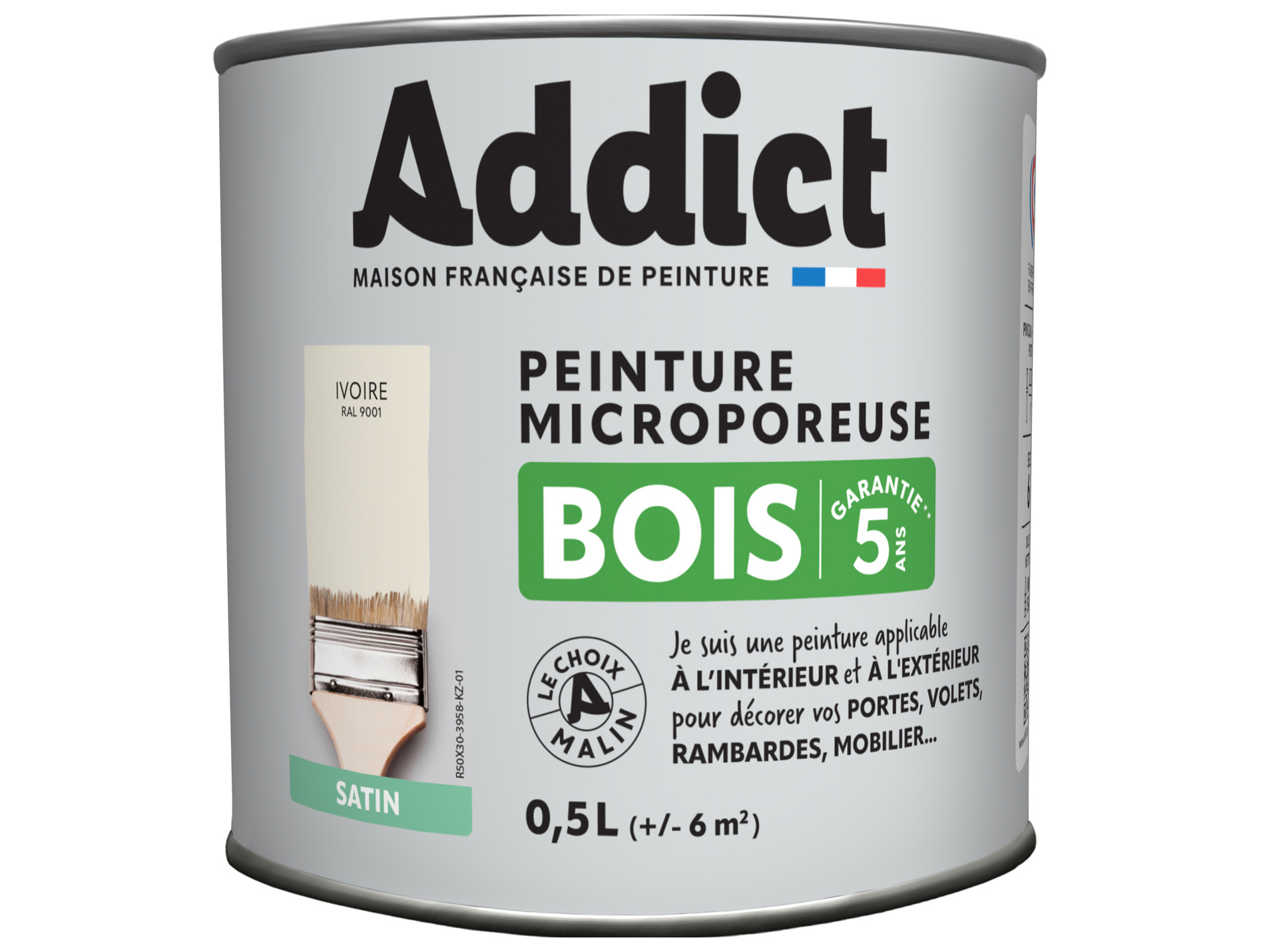 Peinture extérieure ADDICT Bois satiné ivoire 0.5L