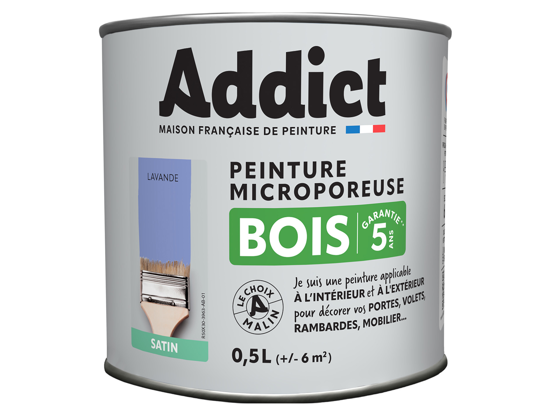 Peinture extérieure ADDICT Bois satiné lavande 0.5L