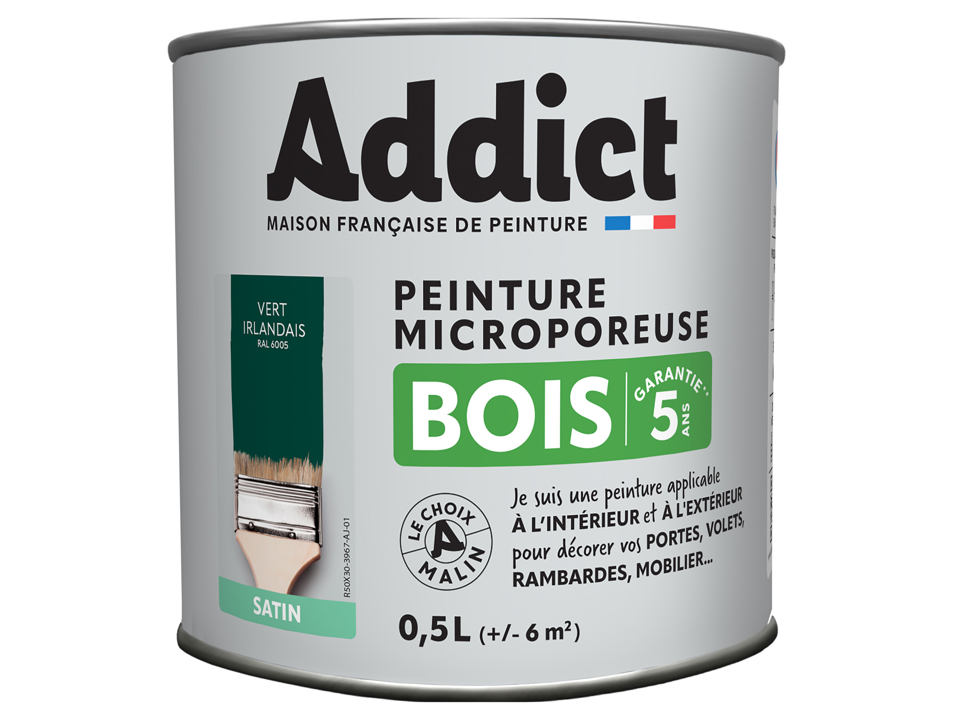 Peinture extérieure ADDICT Bois satiné vert irlandais 0.5L