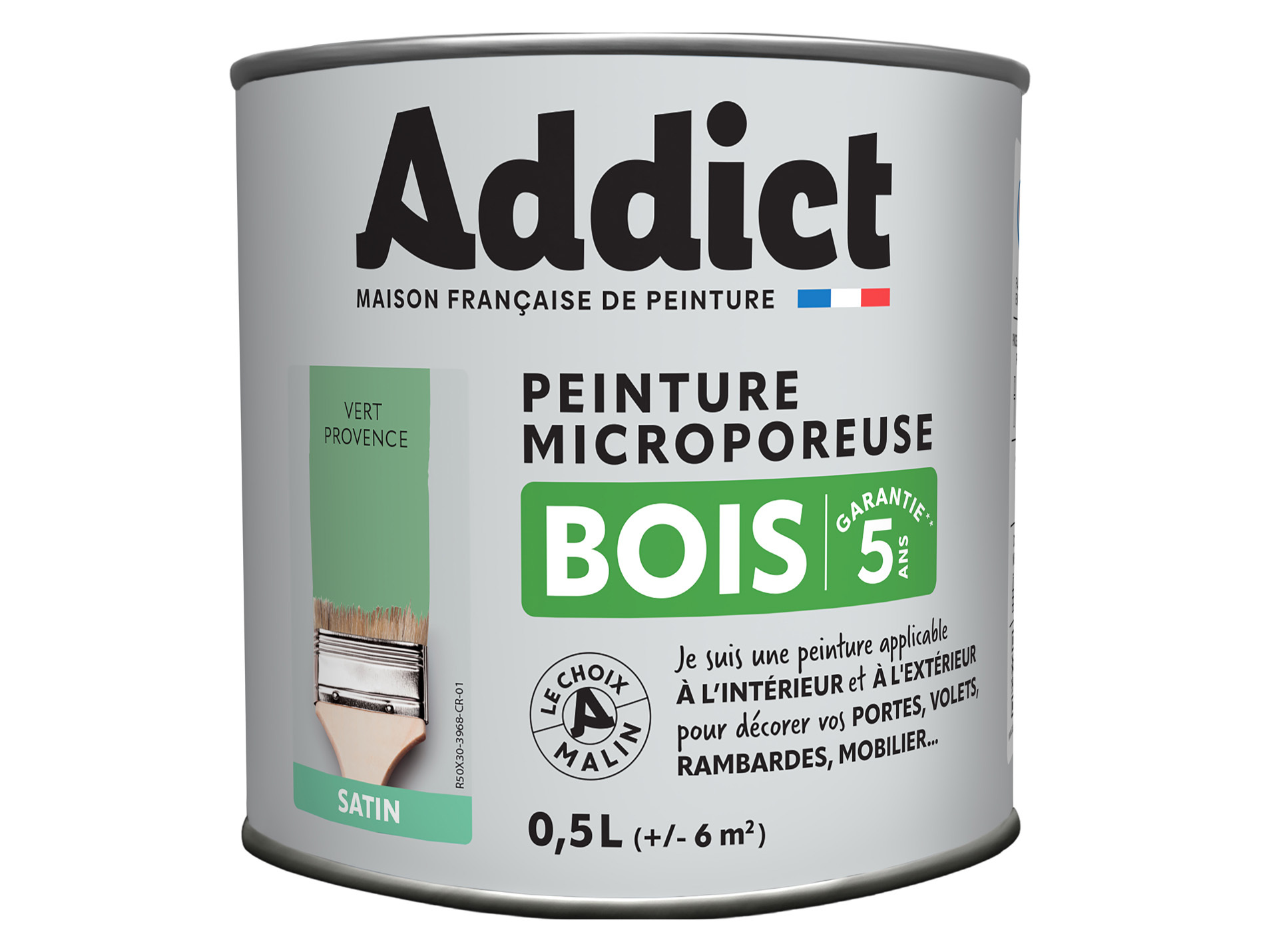 Peinture extérieure ADDICT Bois satiné vert provence 0.5L