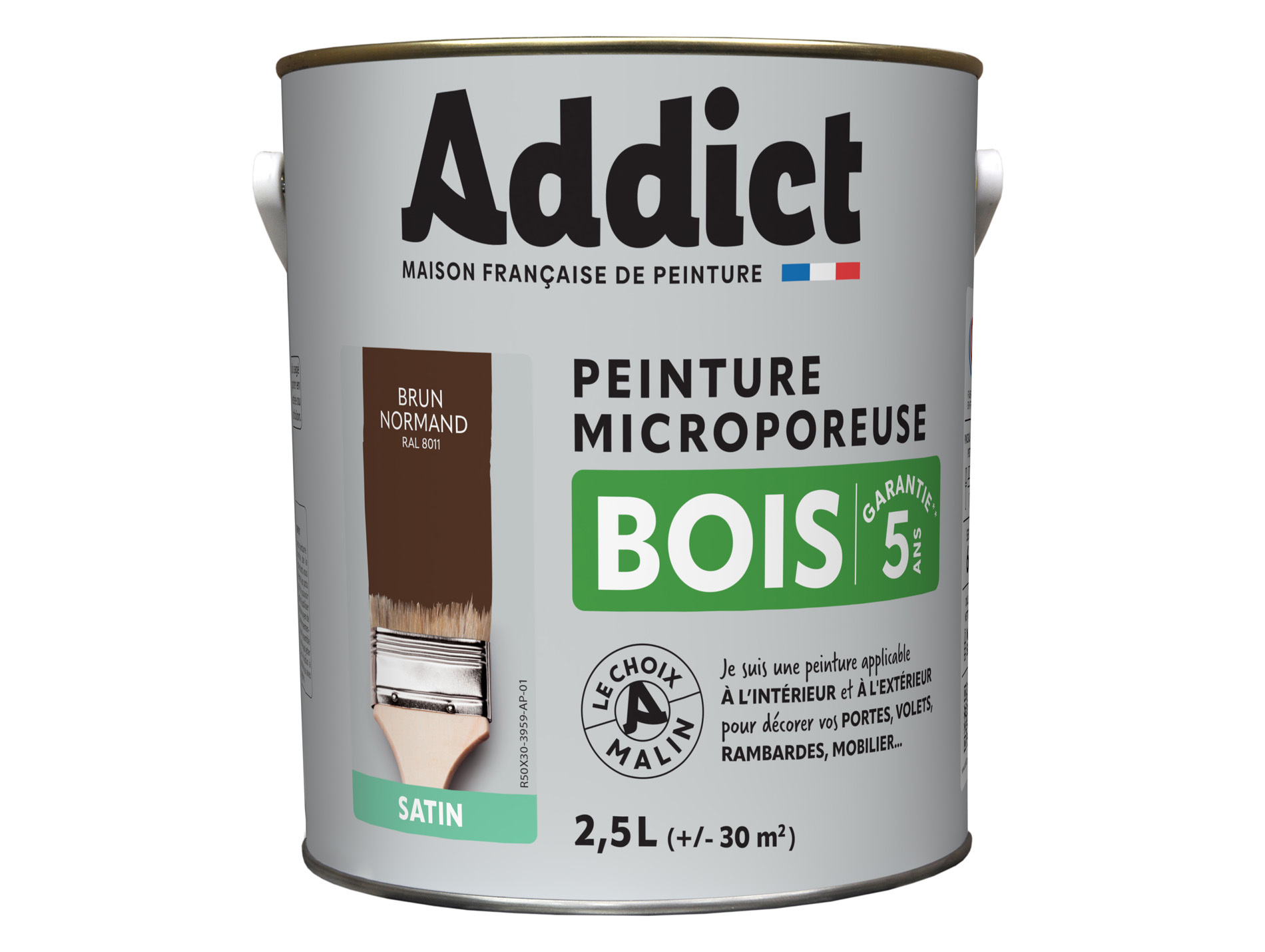 Peinture extérieure ADDICT Bois satiné brun normand 2.5L