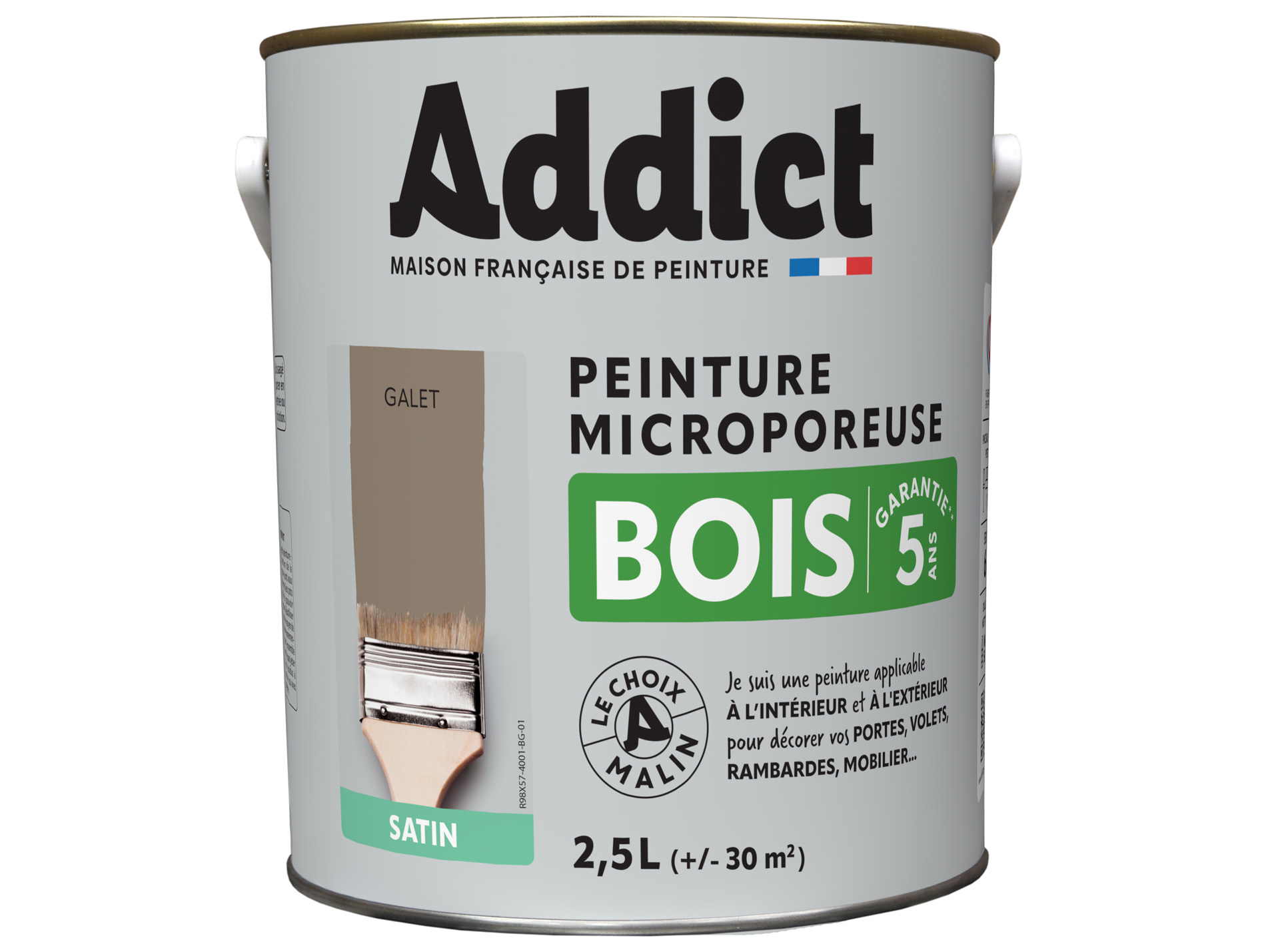 Peinture extérieure ADDICT Bois satiné galet 2.5L