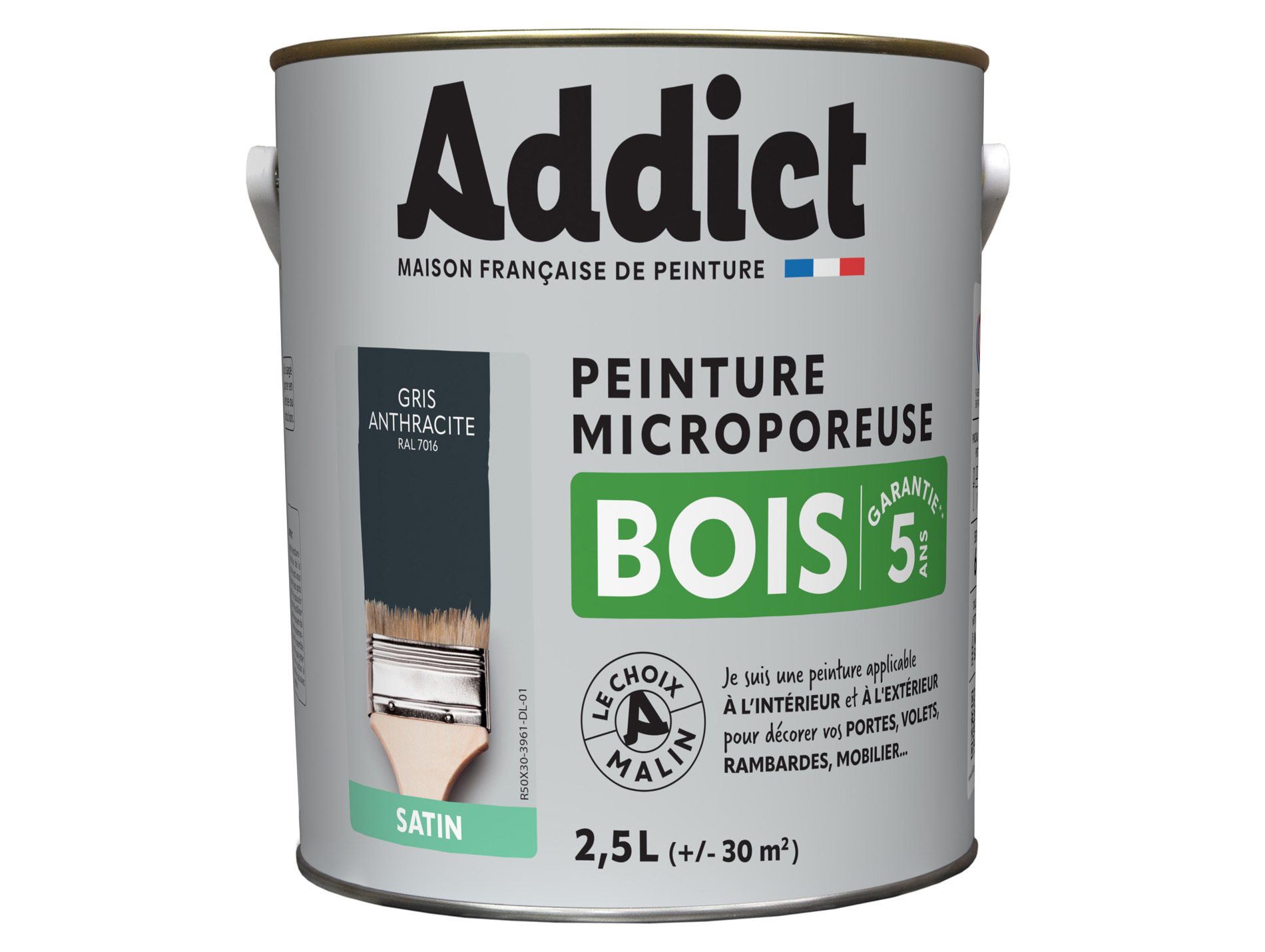 Peinture extérieure ADDICT Bois satiné gris anthrac 2.5L