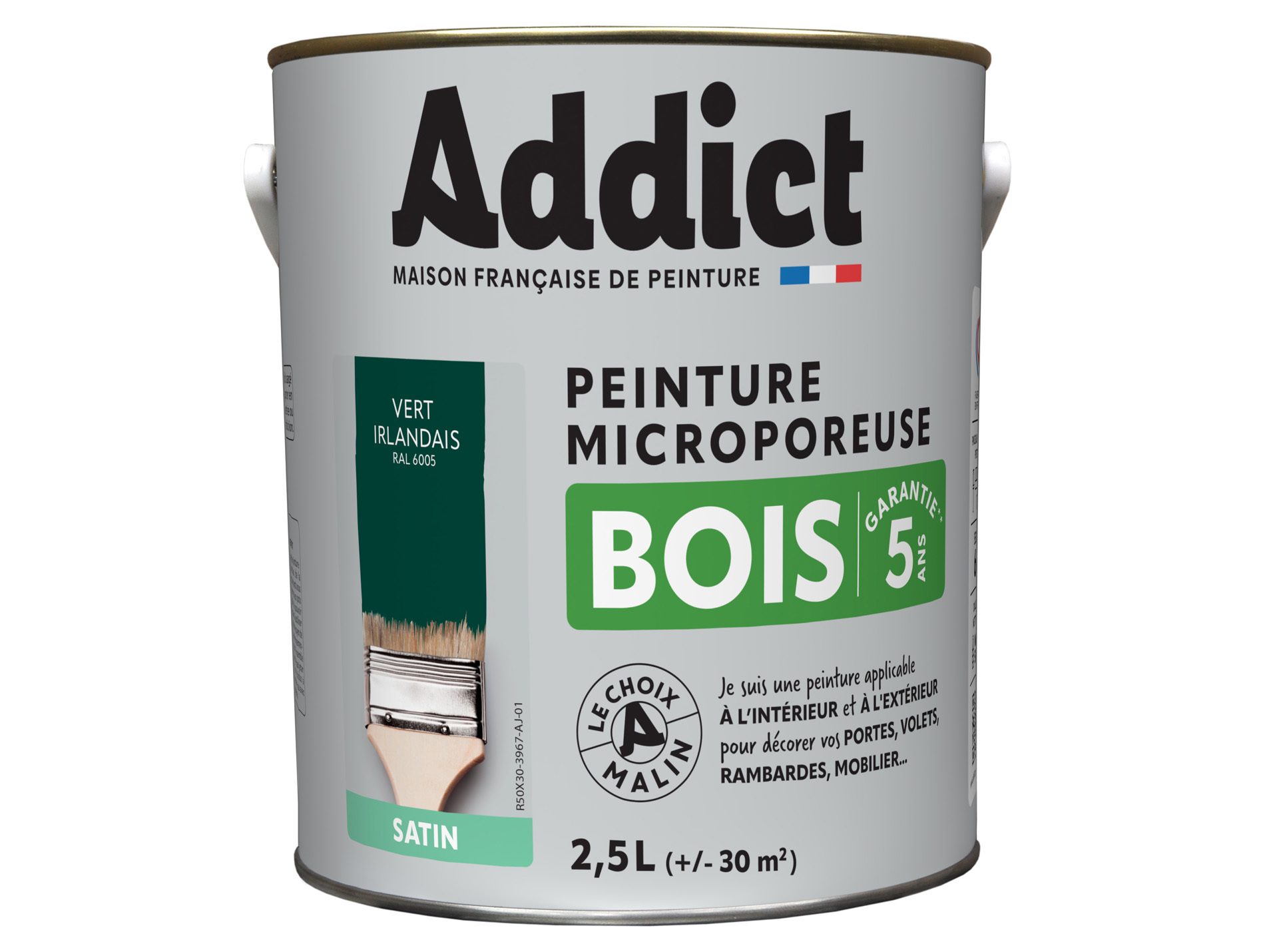 Peinture extérieure ADDICT Bois satiné vert irlandais 2.5L