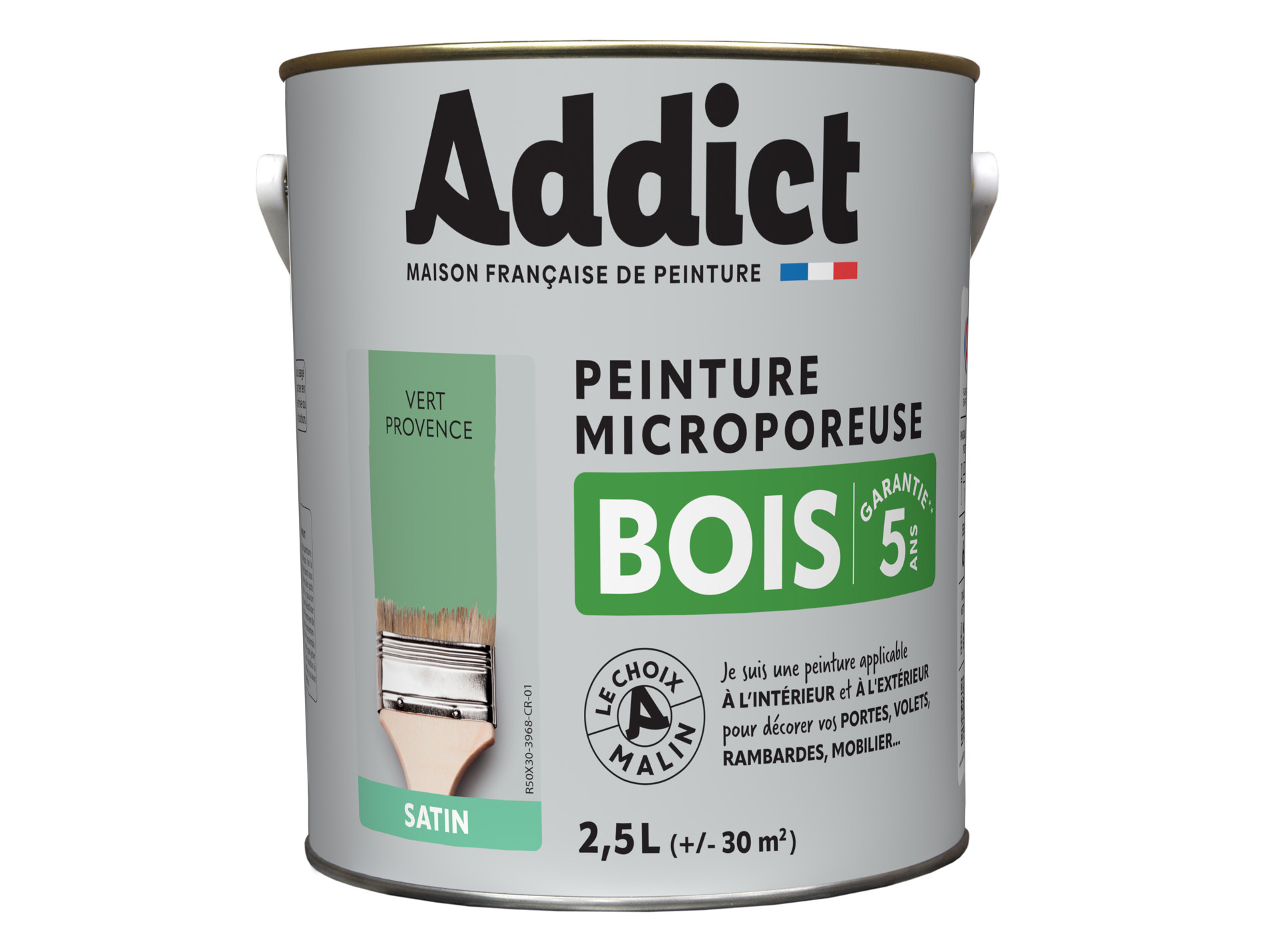 Peinture extérieure ADDICT Bois satiné vert provence 2.5L