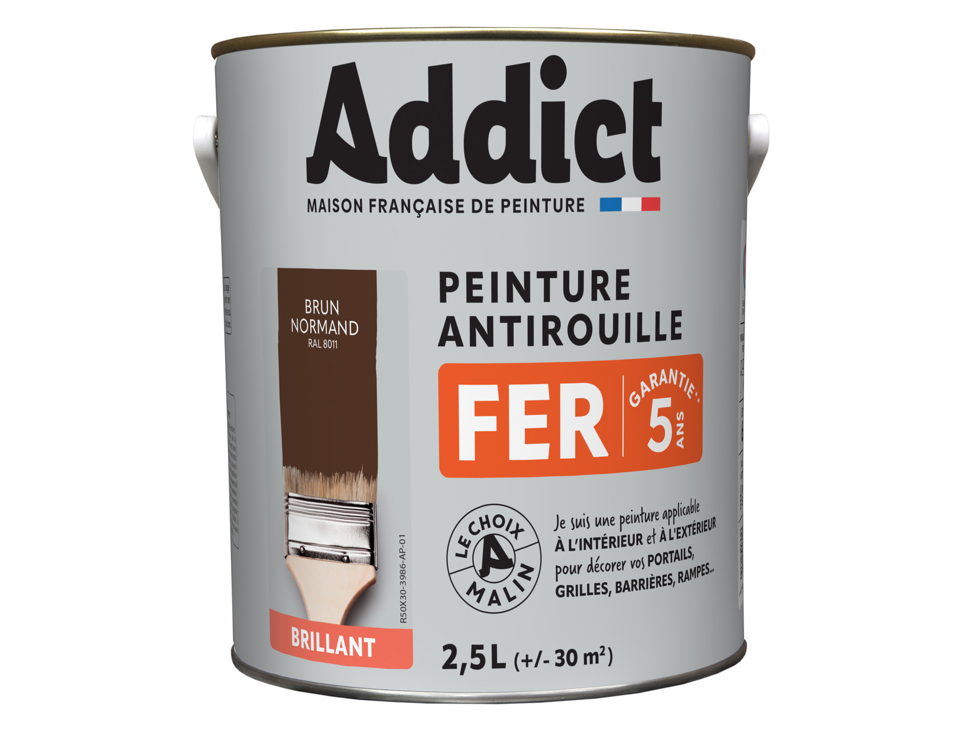Peinture ADDICT Fer brillant brun normand 2.5L