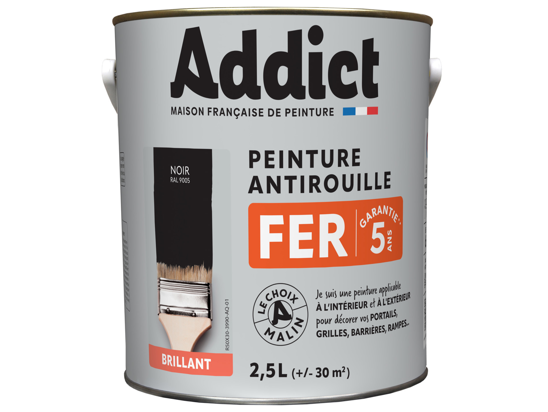 Peinture ADDICT Fer brillant noir 2.5L