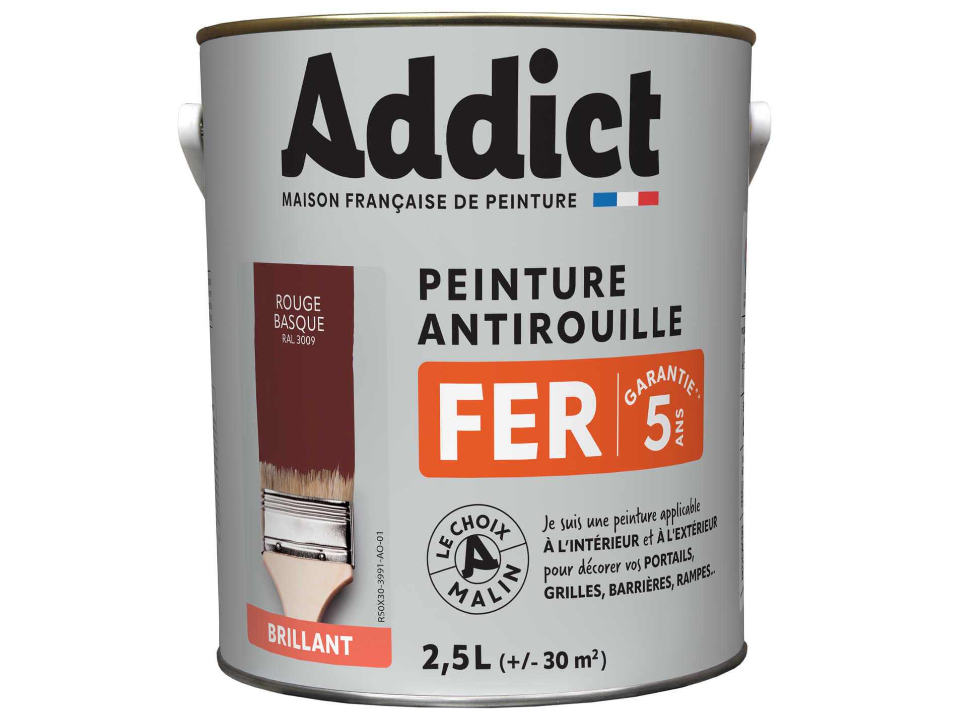 Peinture ADDICT Fer brillant rouge basque 2.5L