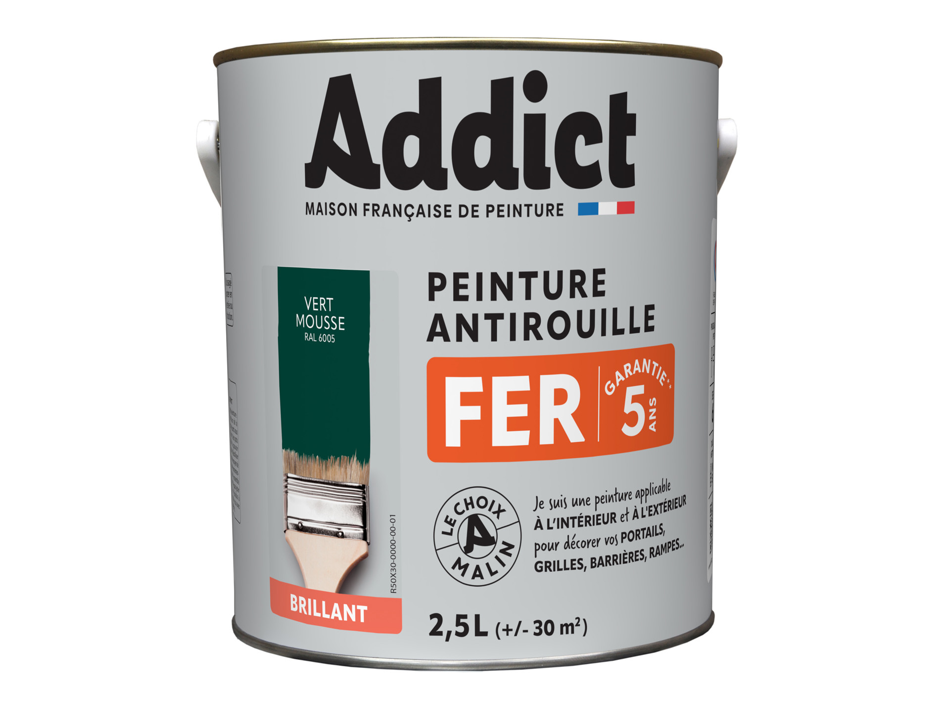 Peinture ADDICT Fer brillant vert mousse 2.5L
