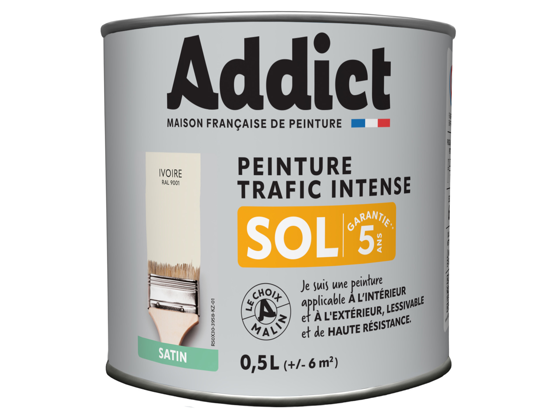 Peinture extérieure ADDICT Sol satiné ivoire 0.5L