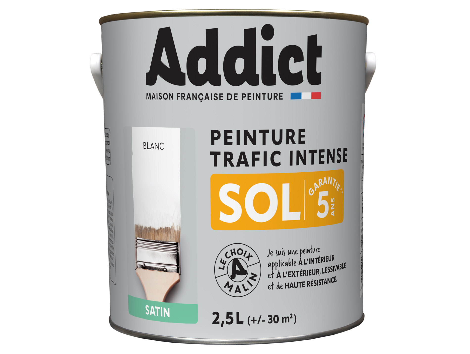 Peinture extérieure ADDICT Sol satiné blanc 2.5L