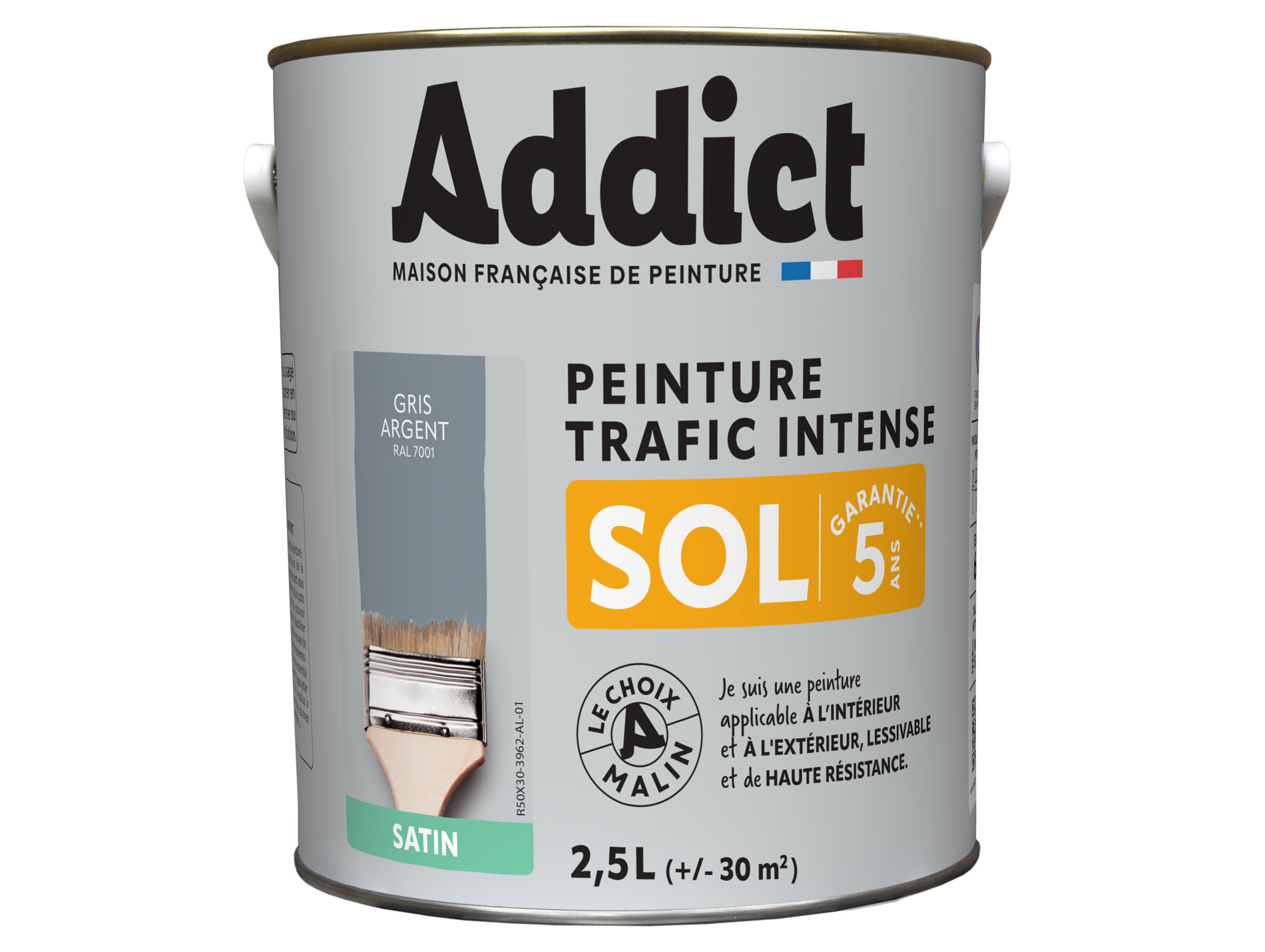 Peinture extérieure ADDICT Sol satiné gris argent 2.5L