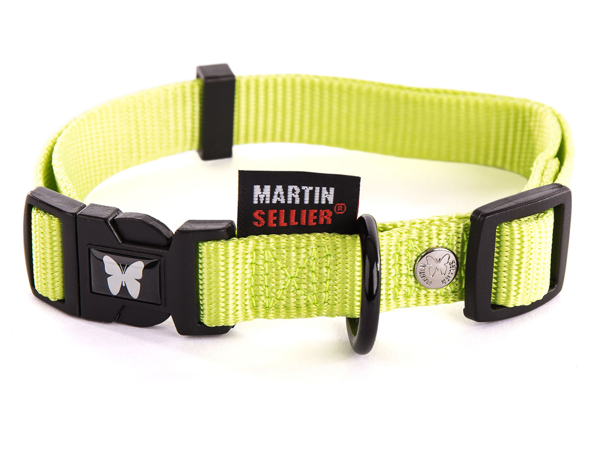 Collier en nylon réglable MARTIN SELLIER l.20mm L.55cm vert