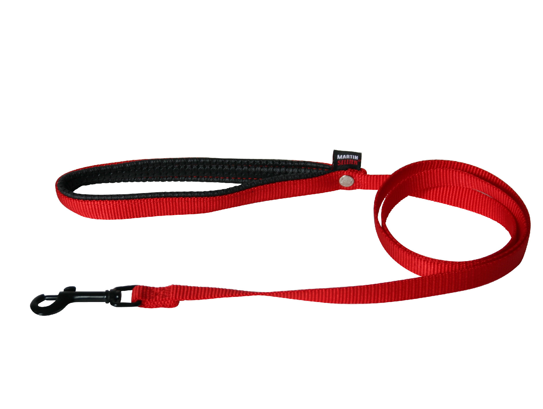 Laisse nylon simple MARTIN SELLIER l.16mm L.1,2m rouge