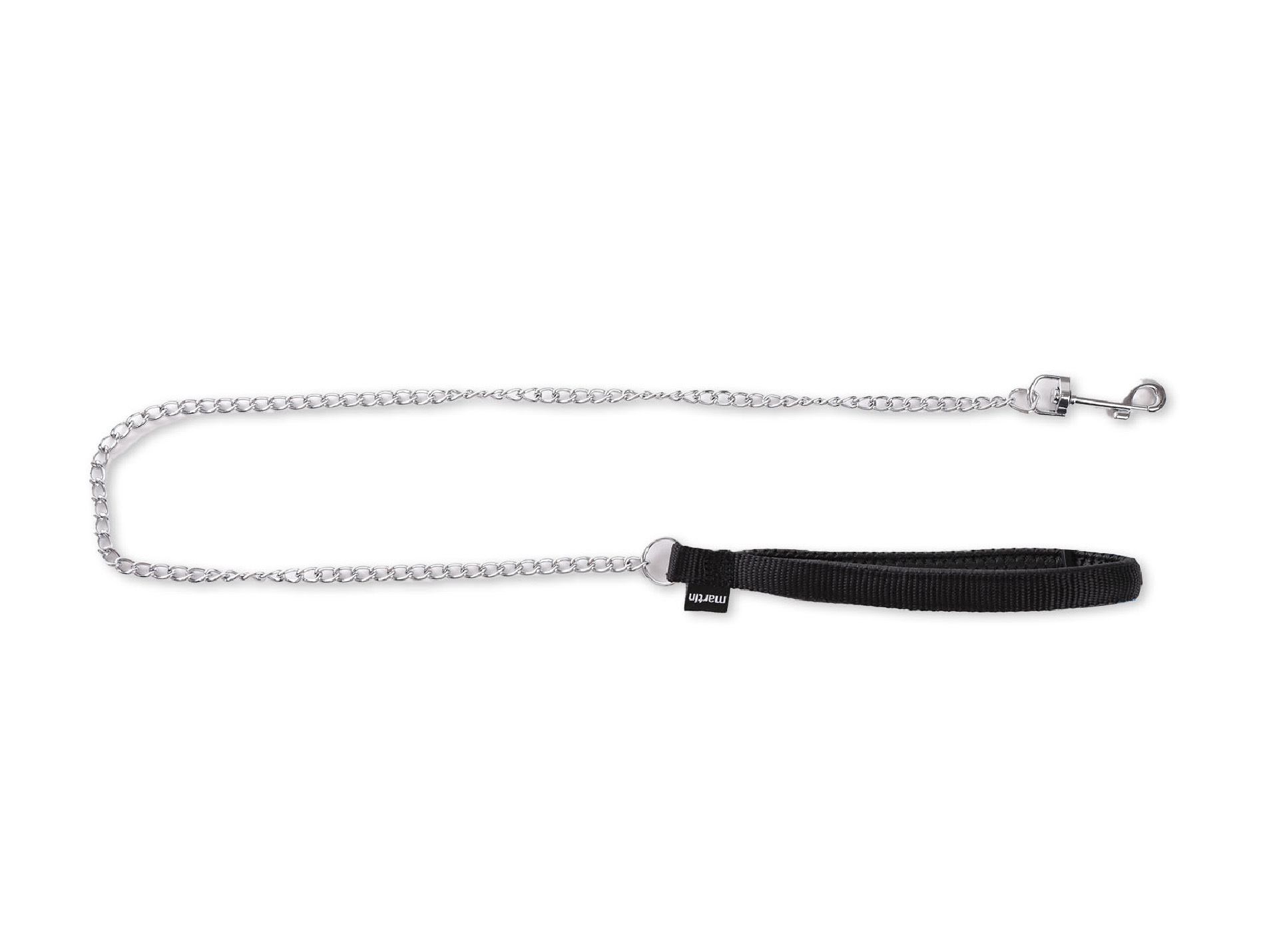 Laisse chaîne nylon pour chien MARTIN SELLIER l.25mm L.1m noir